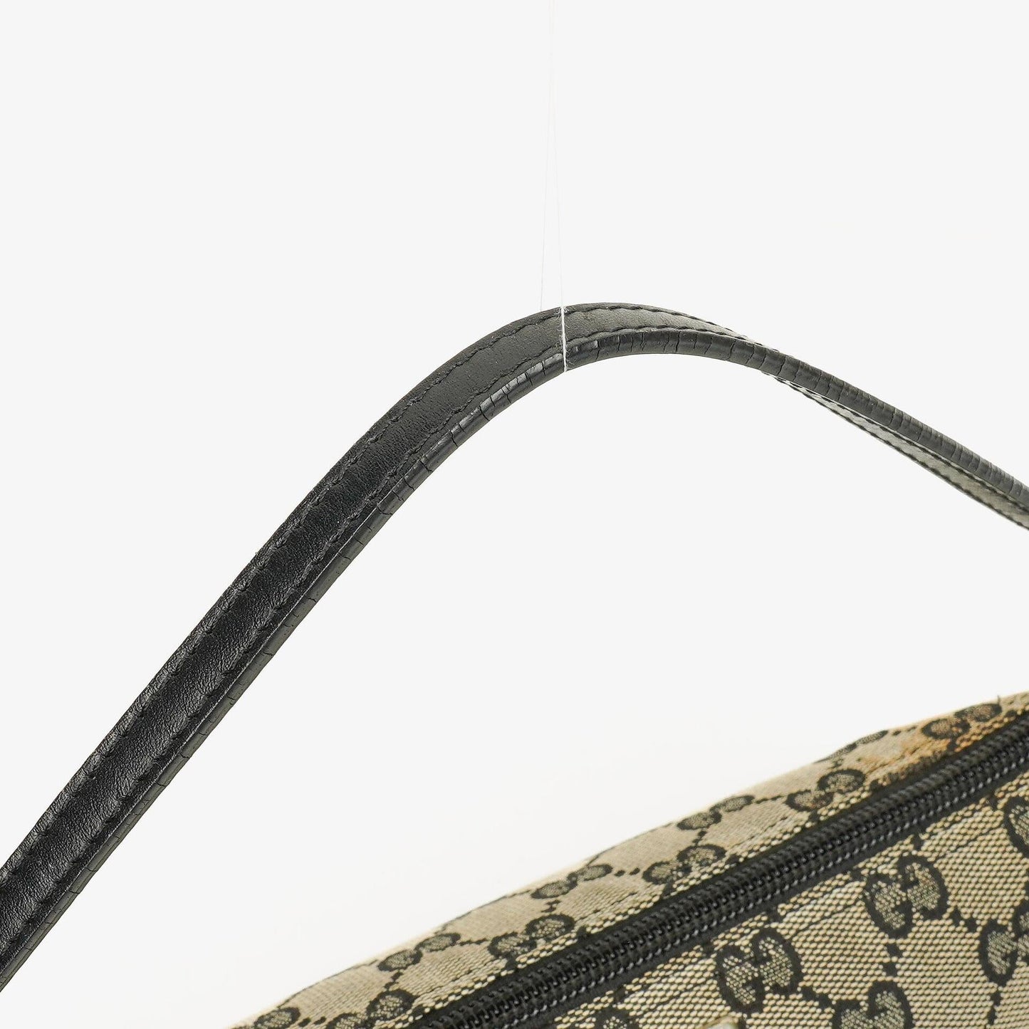 Gucci Baguette Pochette Boat Grey/Black GG Monogram Bag