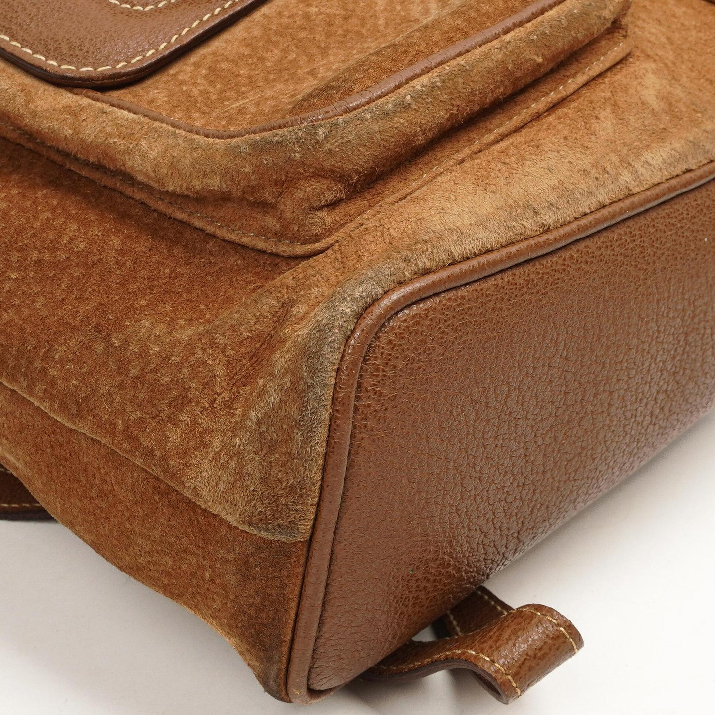 Gucci Bamboo Backpack Brown Suede And Leather