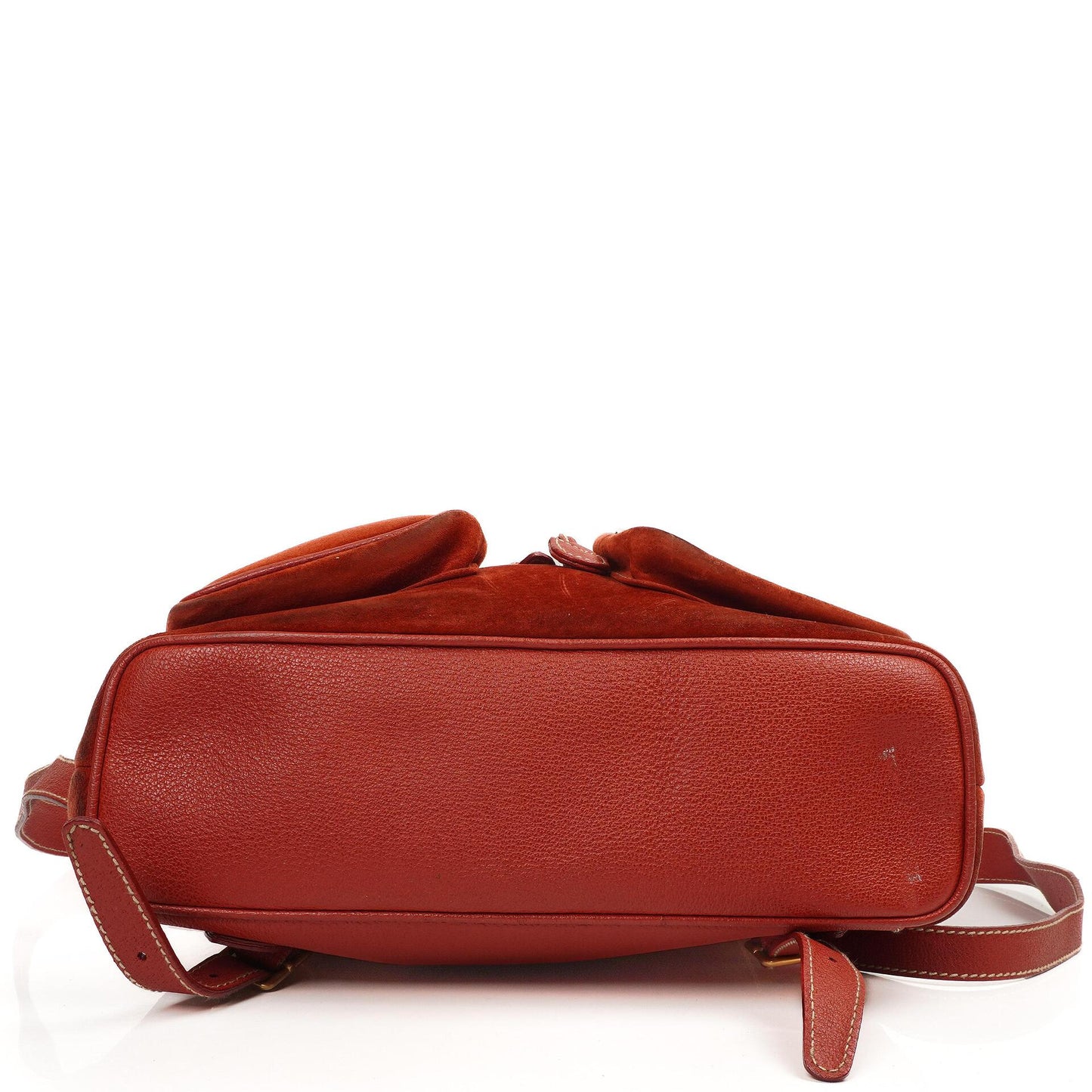 Gucci Bamboo Red Suede And Leather Backpack