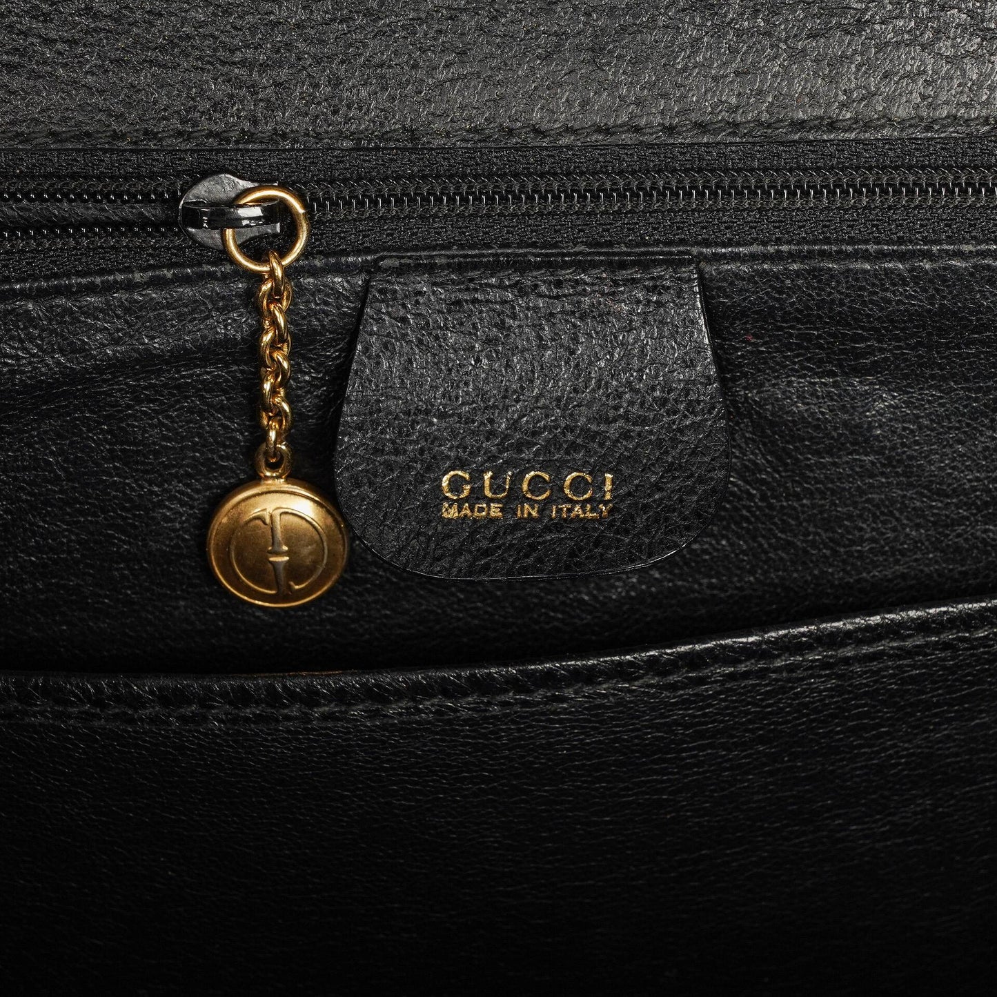 Gucci Bamboo Top Handle Black Leather Bag