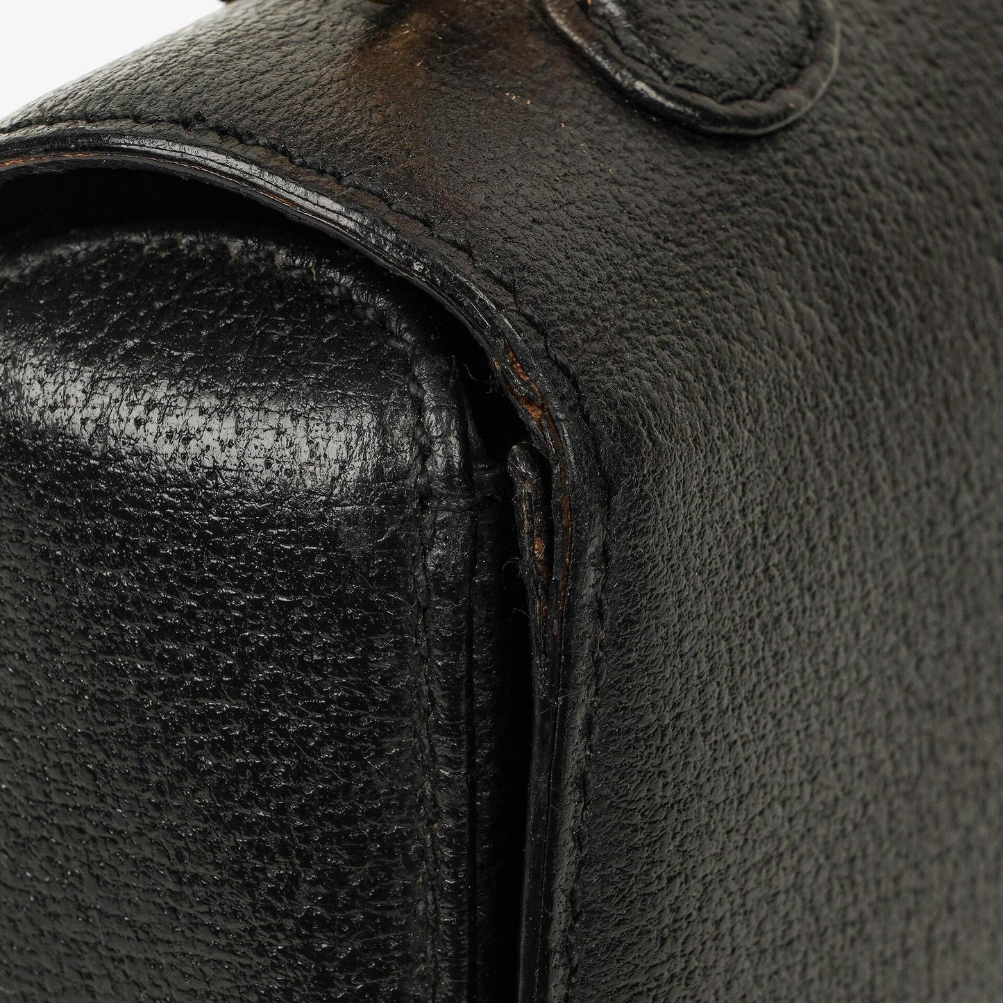 Gucci Bamboo Top Handle Black Leather Bag