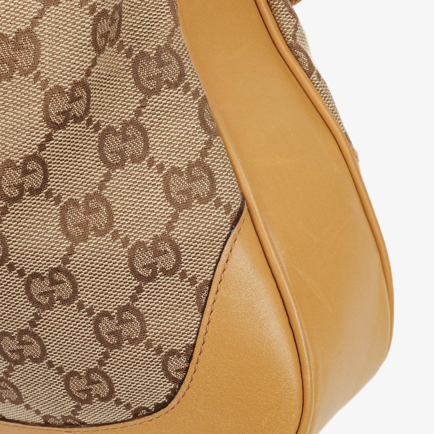 Gucci Bamboo Top Handle GG Canvas and Leather Hobo Bag