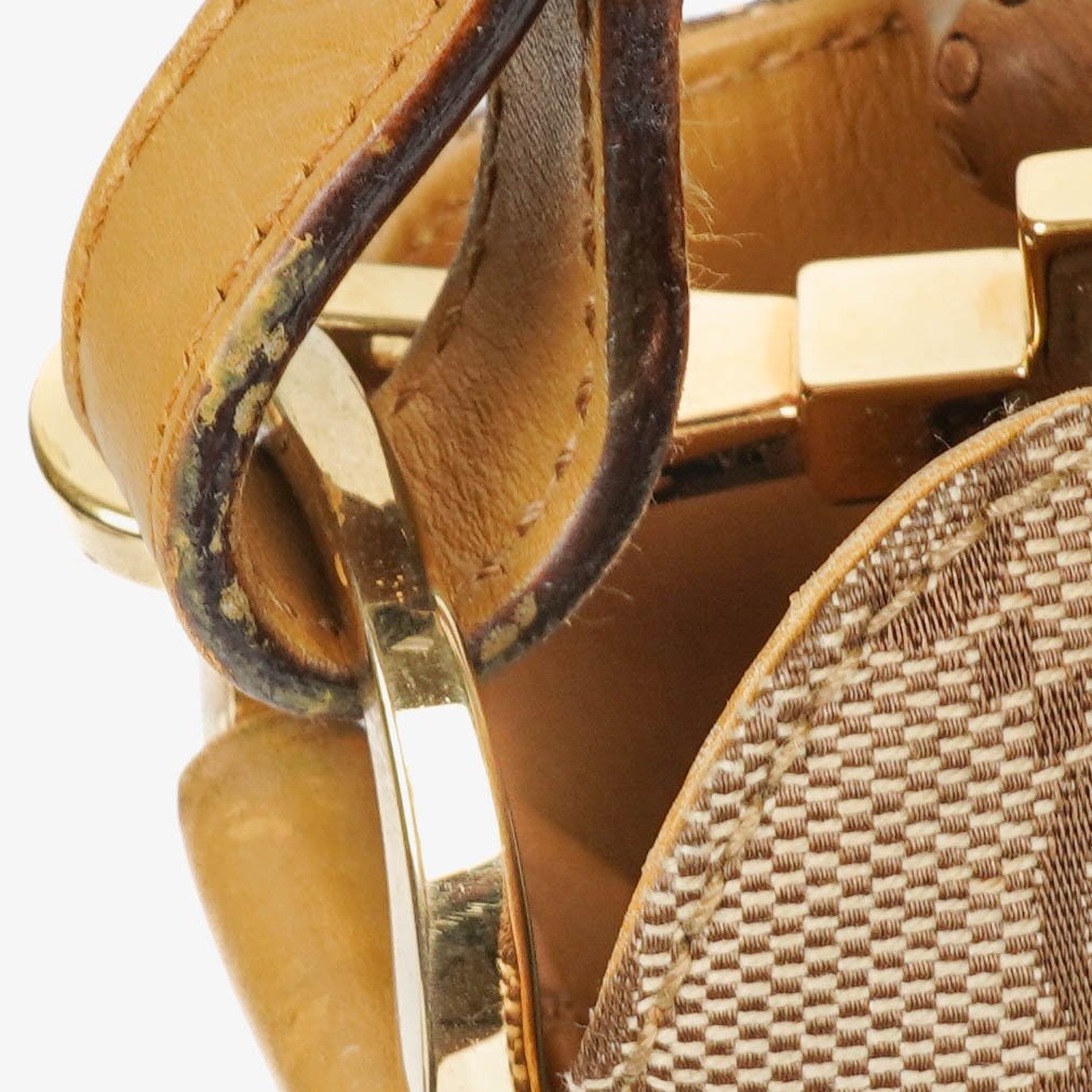 Gucci Bamboo Top Handle GG Canvas and Leather Hobo Bag