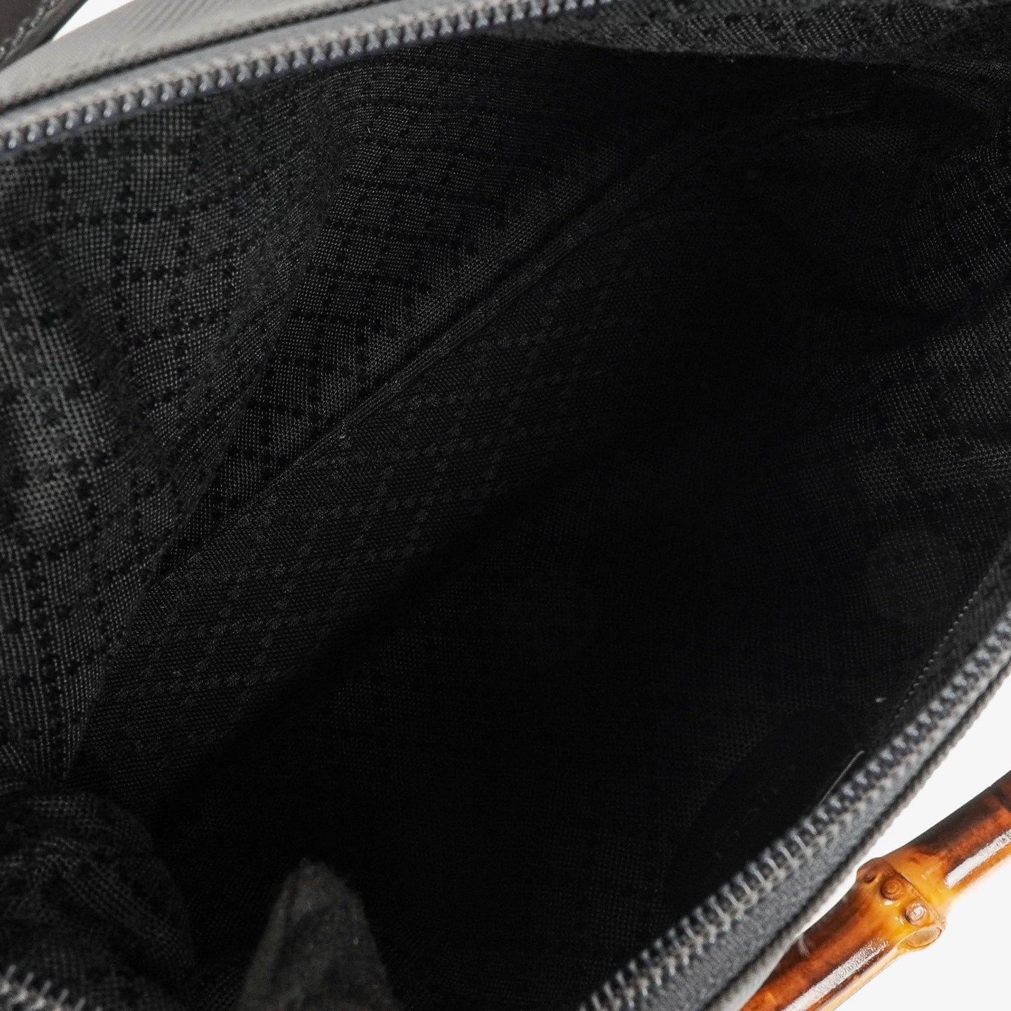 Gucci Bamboo Top Handle Grey Canvas Hobo Bag