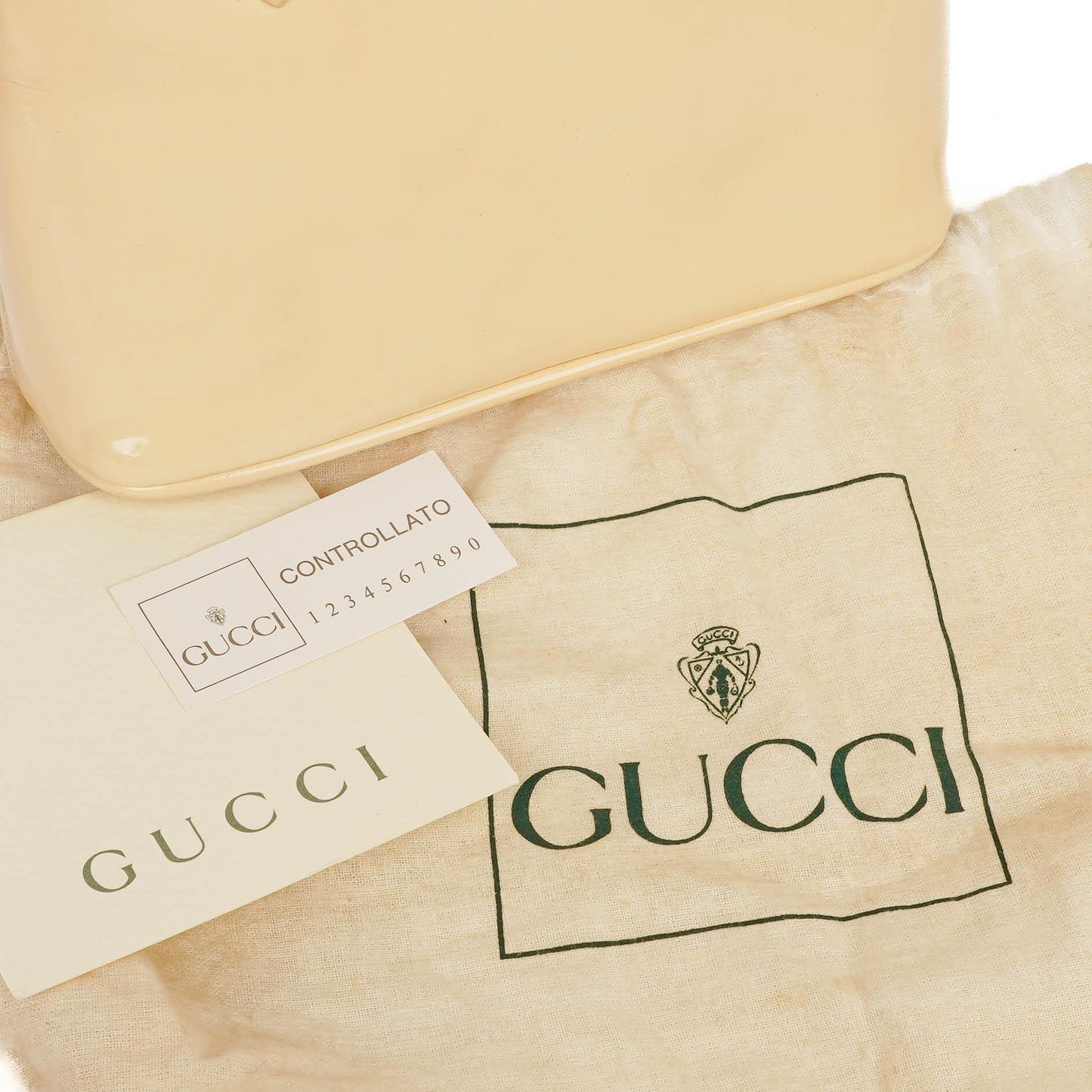 Gucci Bamboo Top Handle Patent Leather Handbag