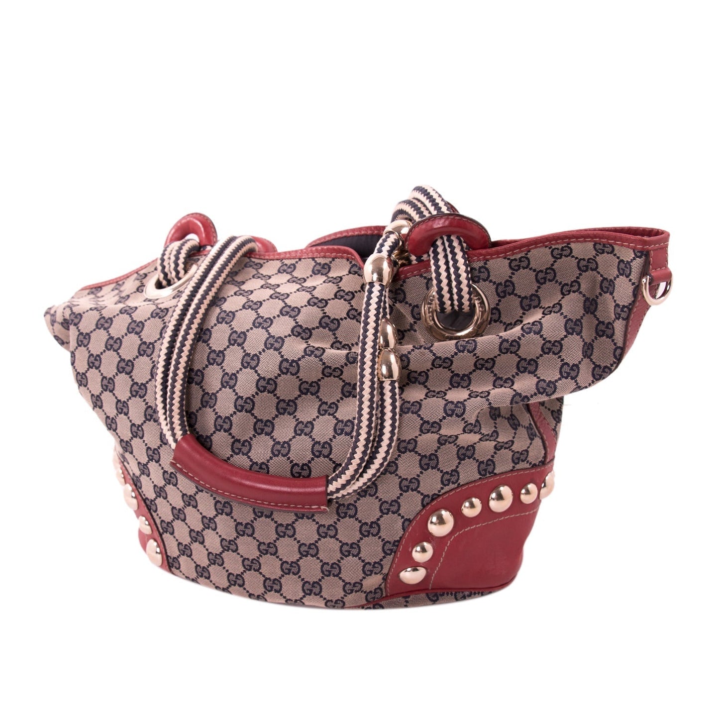 Gucci Leather Canvas Shoulder Bag Style 31