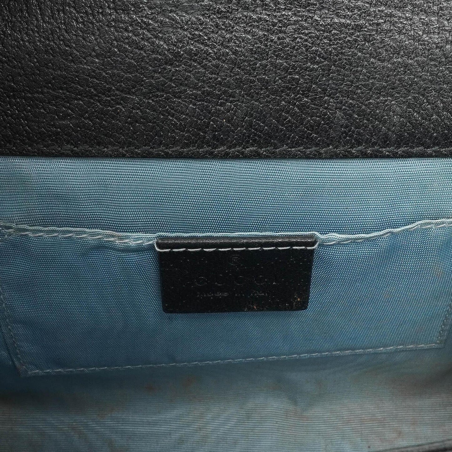 Gucci Bee Star Small Black Grained Calfskin Padlock Shoulder Bag