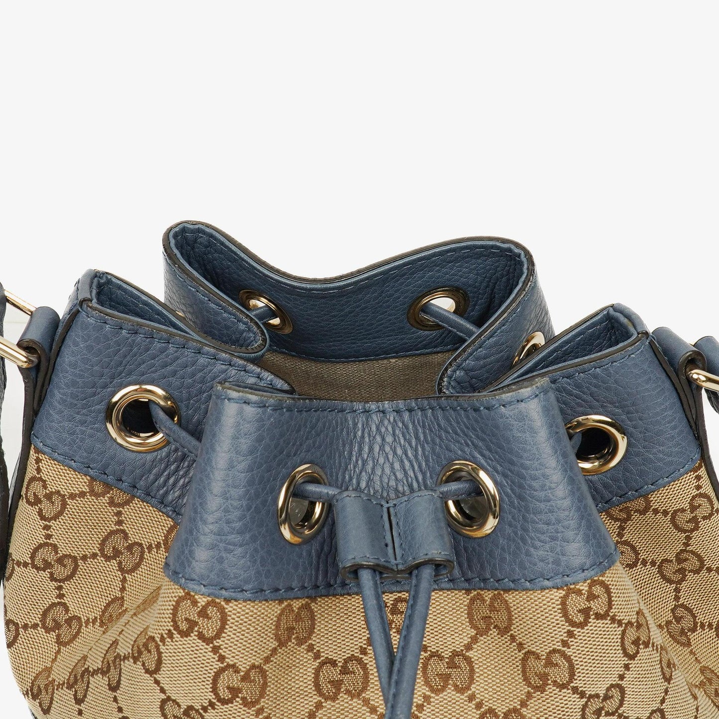 Gucci Beige Ebony Washed Ink Monogram Cellarius Calfskin Bucket Bag