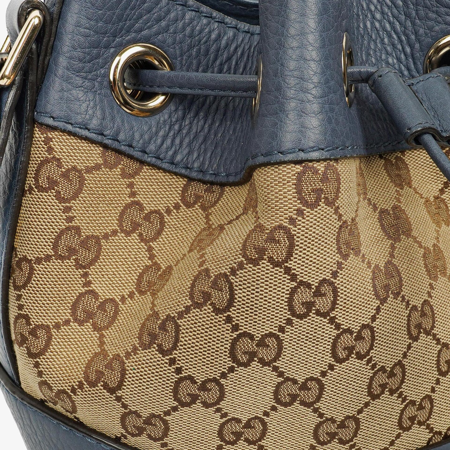 Gucci Beige Ebony Washed Ink Monogram Cellarius Calfskin Bucket Bag
