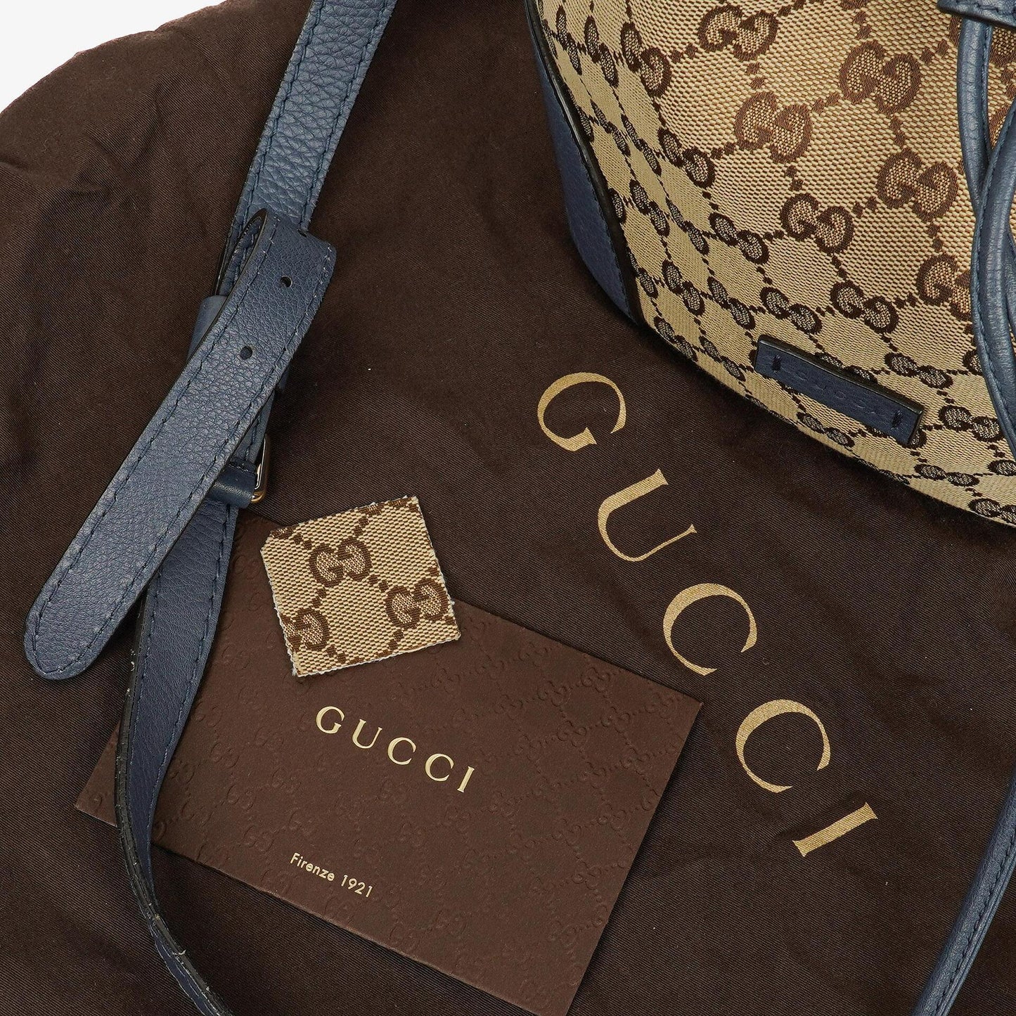 Gucci Beige Ebony Washed Ink Monogram Cellarius Calfskin Bucket Bag