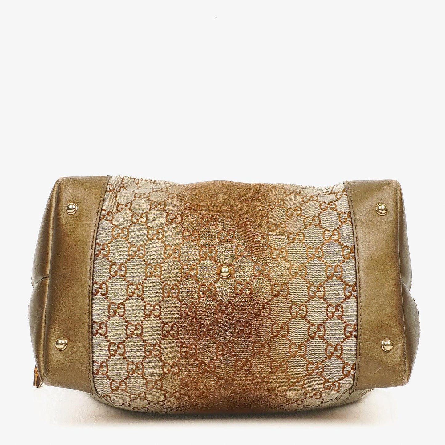 Gucci Beige Metallic Monogram GG Canvas Heart-Bit Hobo Bag