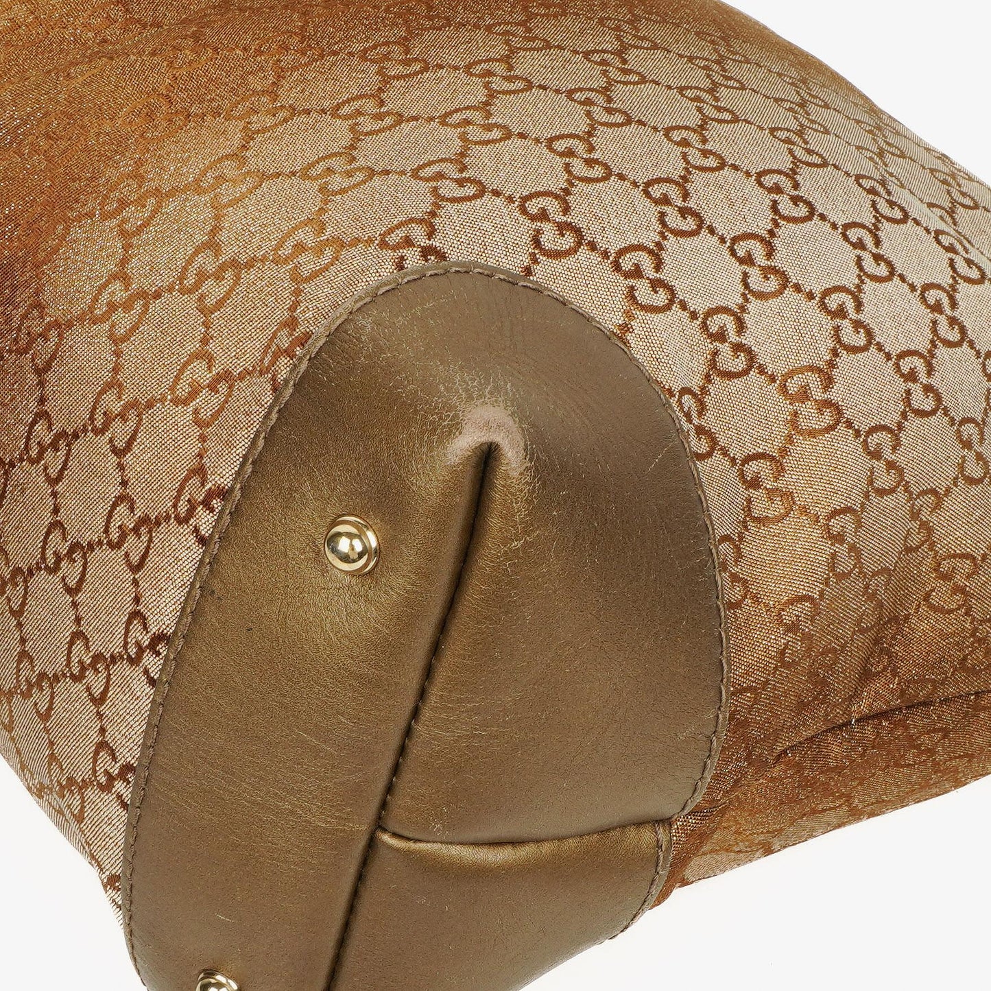 Gucci Beige Metallic Monogram GG Canvas Heart-Bit Hobo Bag