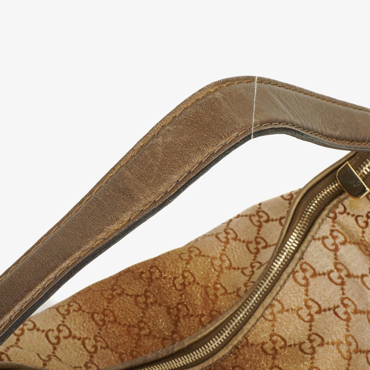 Gucci Beige Metallic Monogram GG Canvas Heart-Bit Hobo Bag