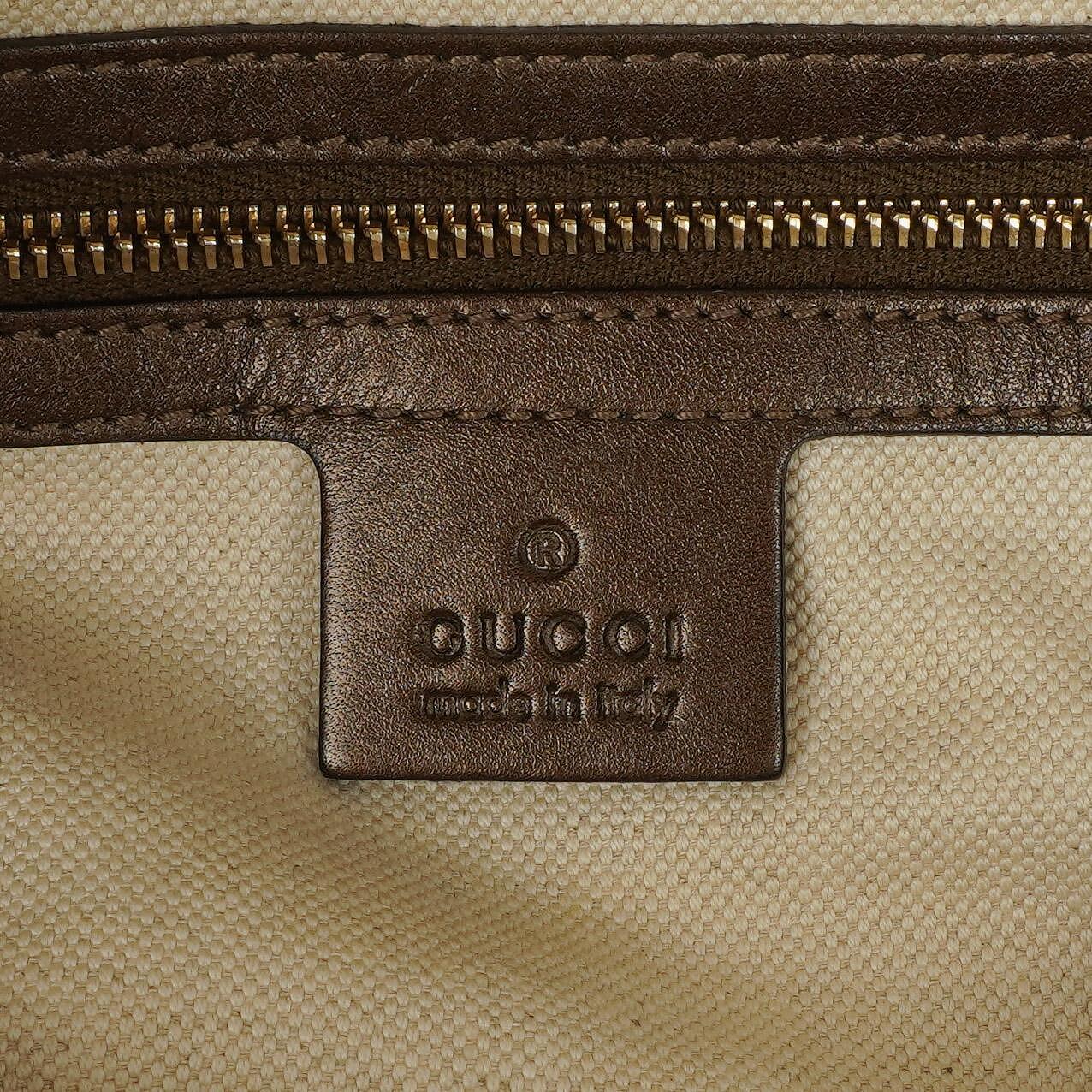 Gucci Beige Metallic Monogram GG Canvas Heart-Bit Hobo Bag