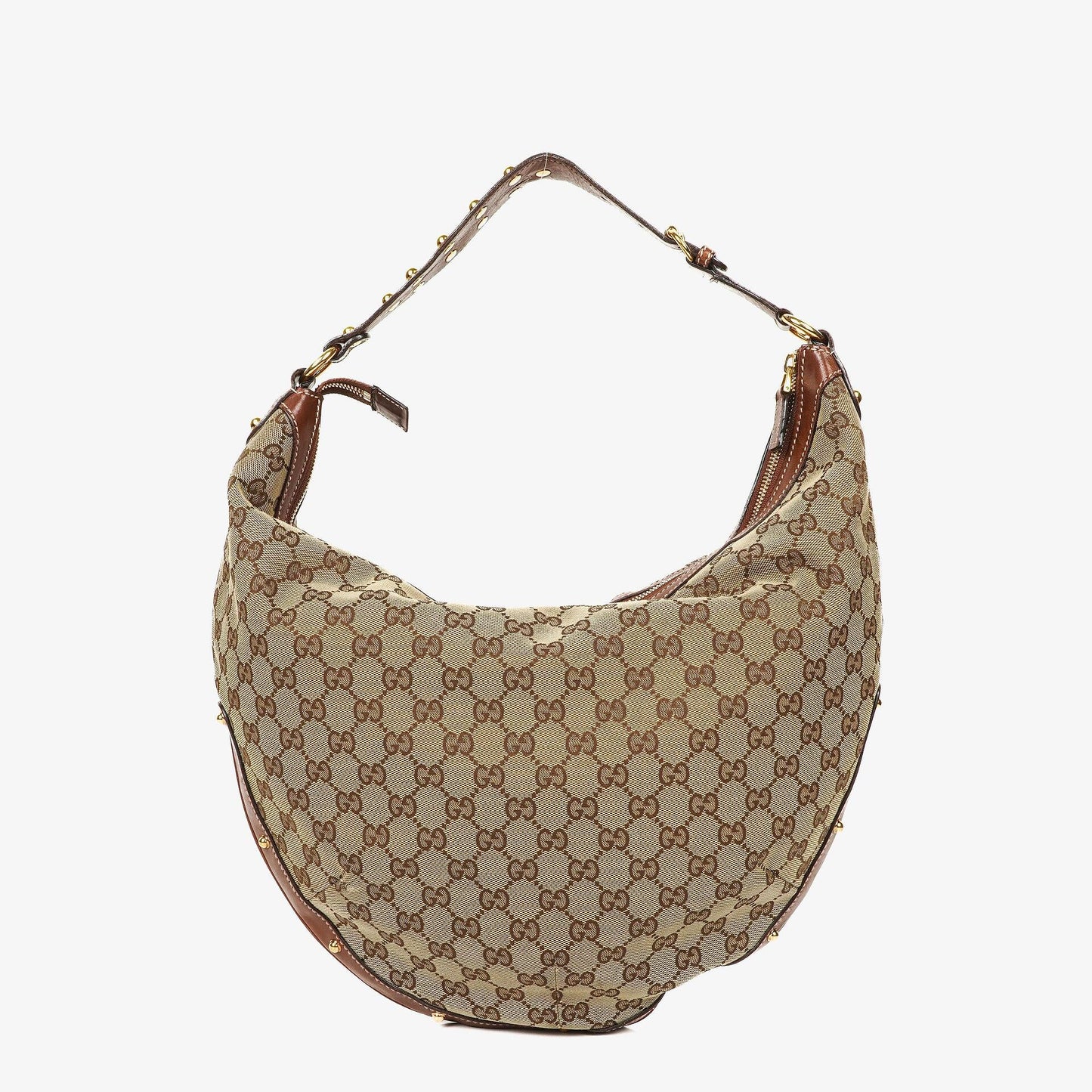 Gucci Beige/Brown GG Fabric Canvas Hobo Bag