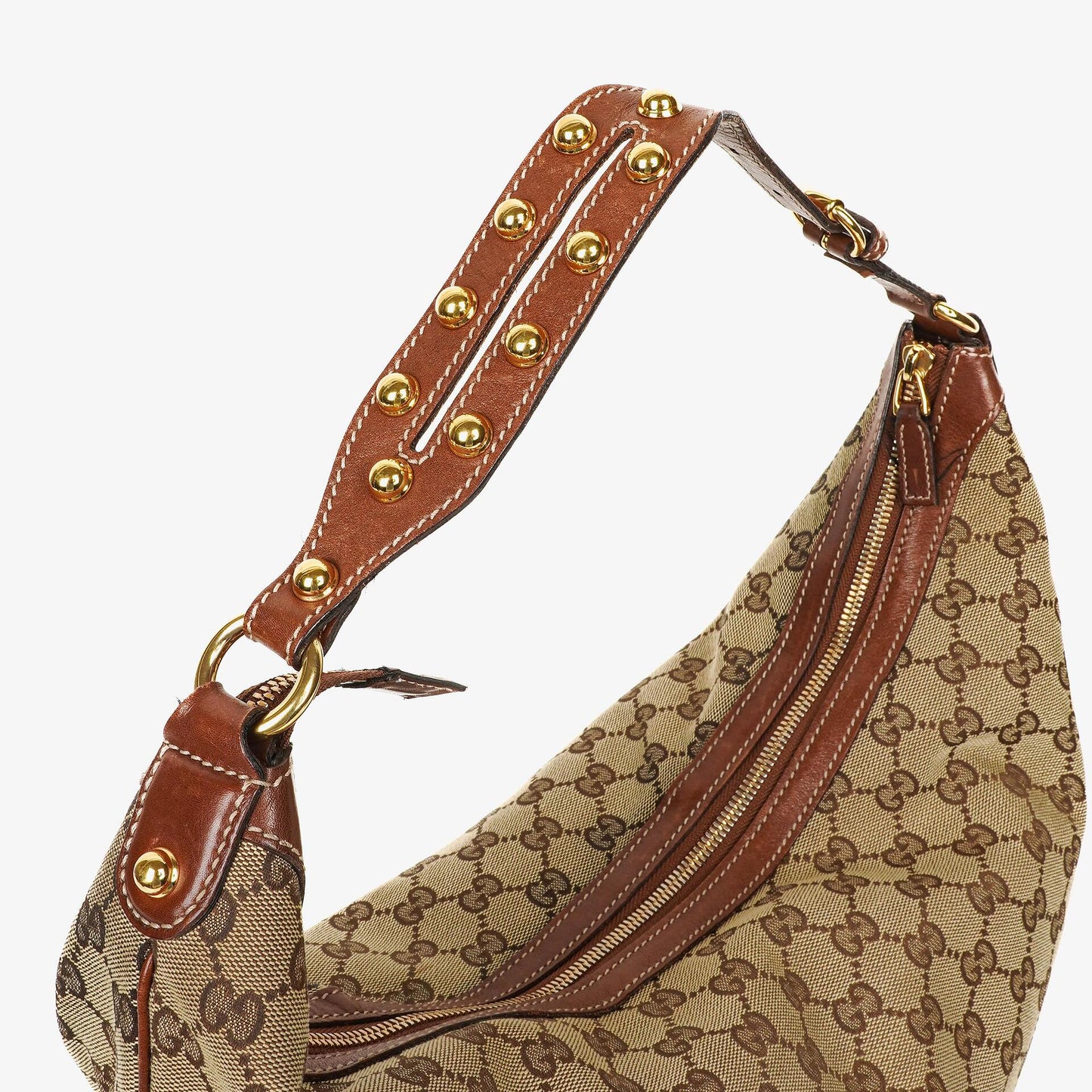 Gucci Beige/Brown GG Fabric Canvas Hobo Bag