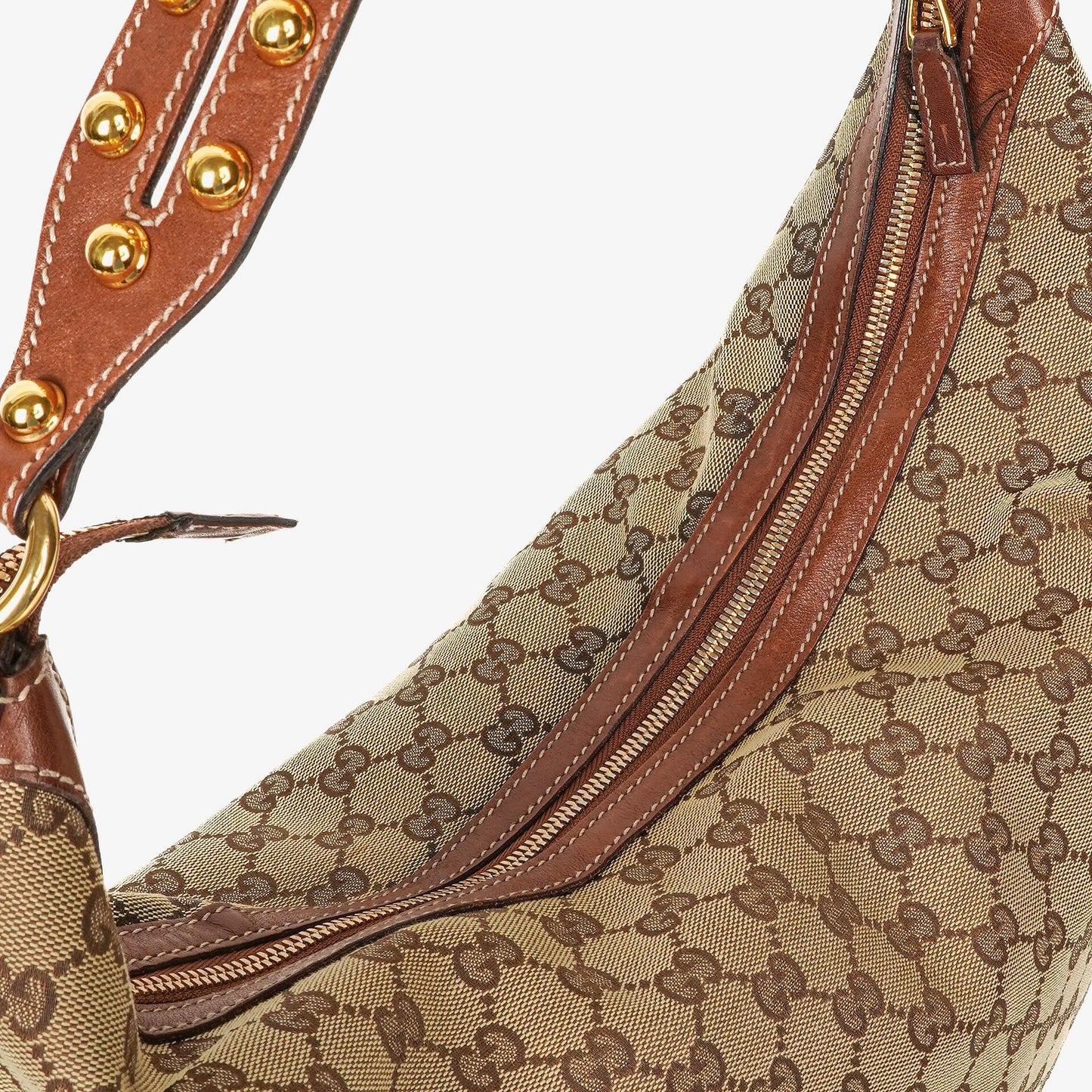 Gucci Beige/Brown GG Fabric Canvas Hobo Bag