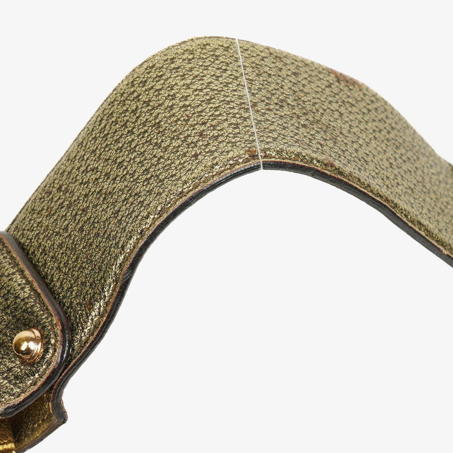Gucci Beige/Ebony GG Canvas Green Metallic Bamboo Ring Hobo Bag