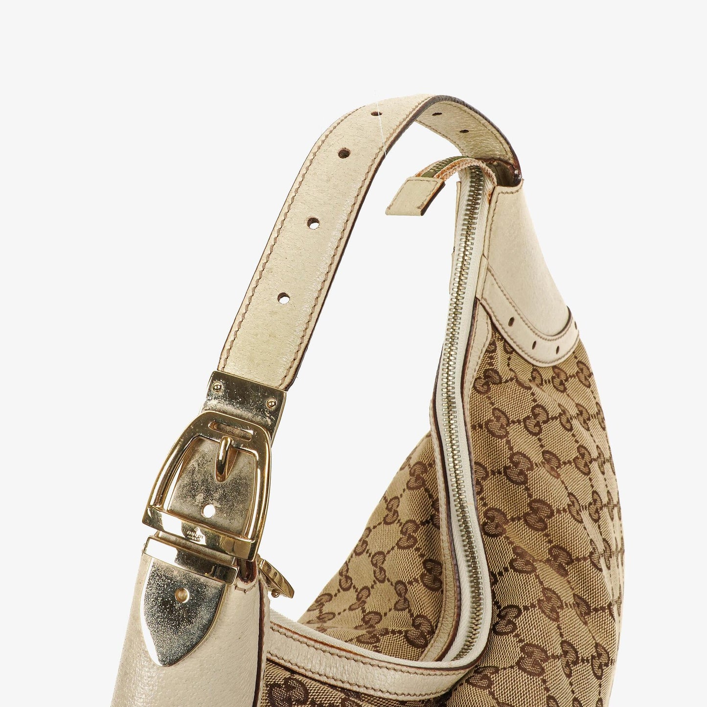 Gucci Beige/Ebony GG Fabric Canvas Hobo Bag