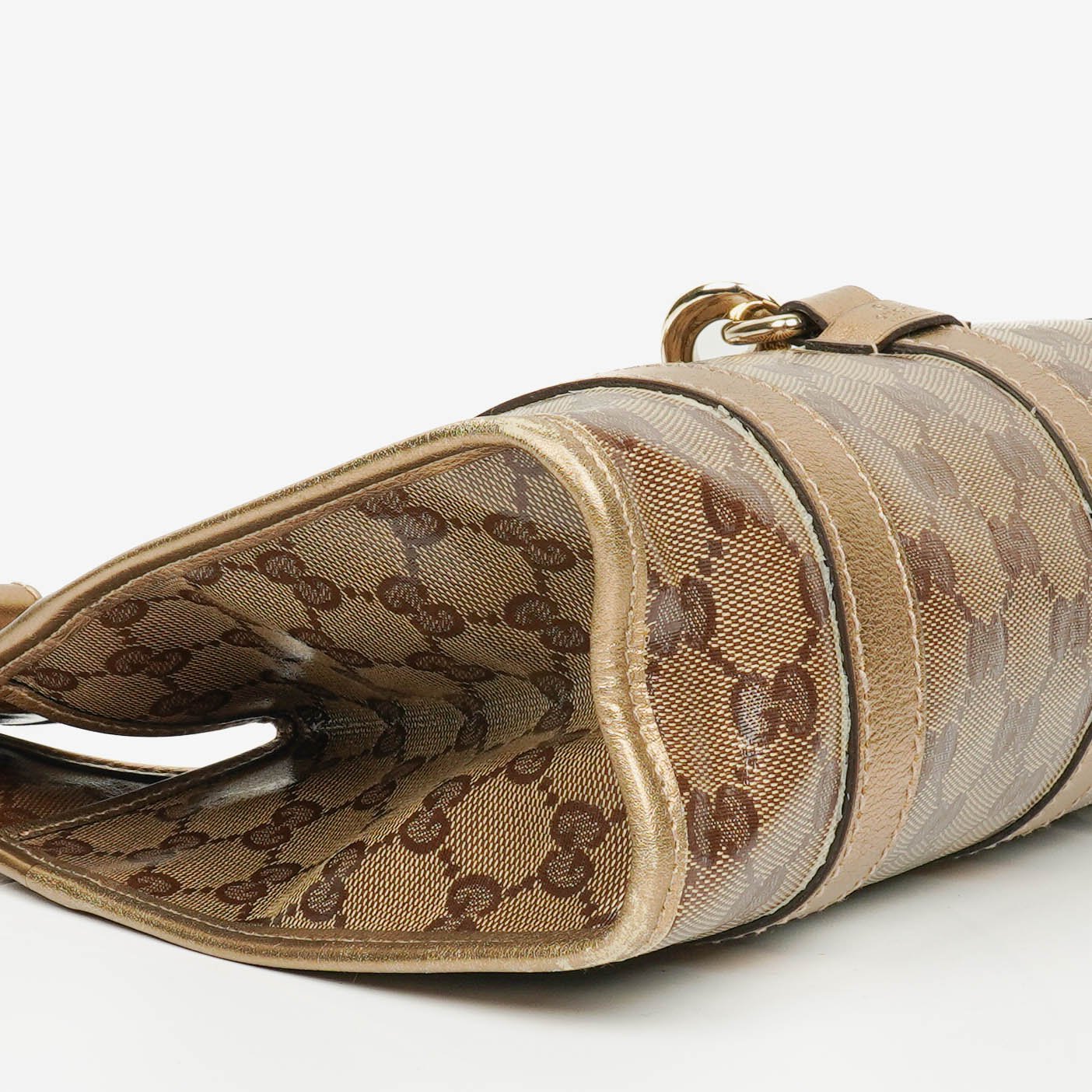 Gucci Beige/Gold Crystal Coated Canvas Joy Shoulder Bag