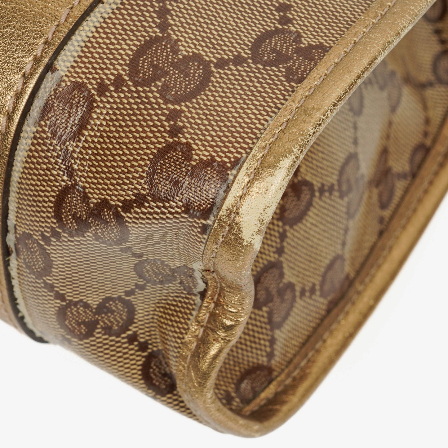 Gucci Beige/Gold Crystal Coated Canvas Joy Shoulder Bag