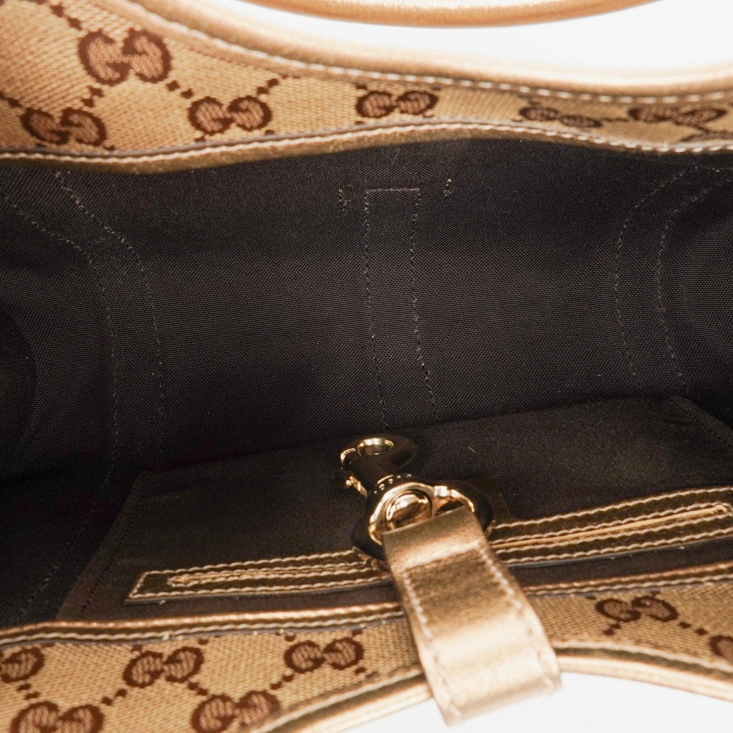Gucci Beige/Gold Crystal Coated Canvas Joy Shoulder Bag