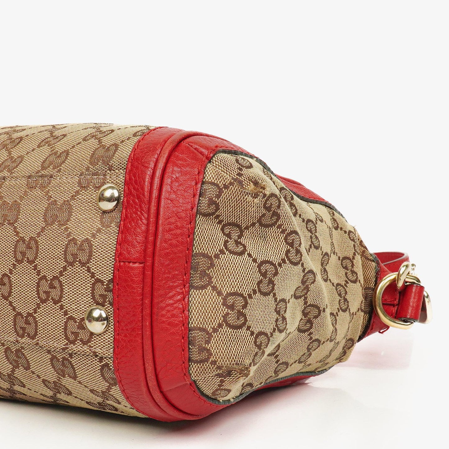 Gucci Beige/Red Bella GG Canvas Top Handle Bag