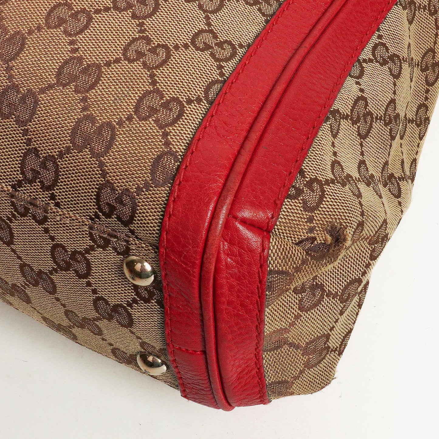 Gucci Beige/Red Bella GG Canvas Top Handle Bag