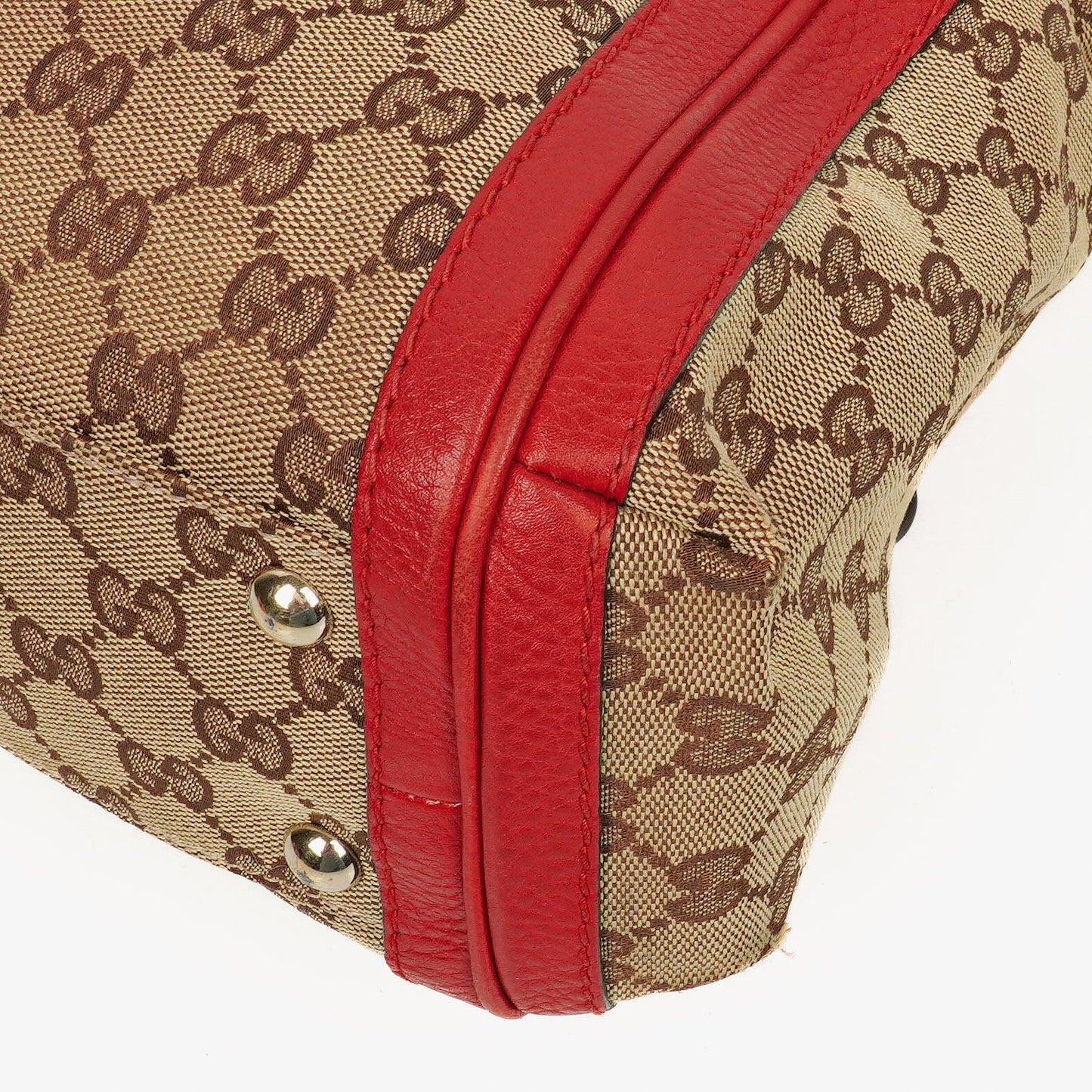 Gucci Beige/Red Bella GG Canvas Top Handle Bag