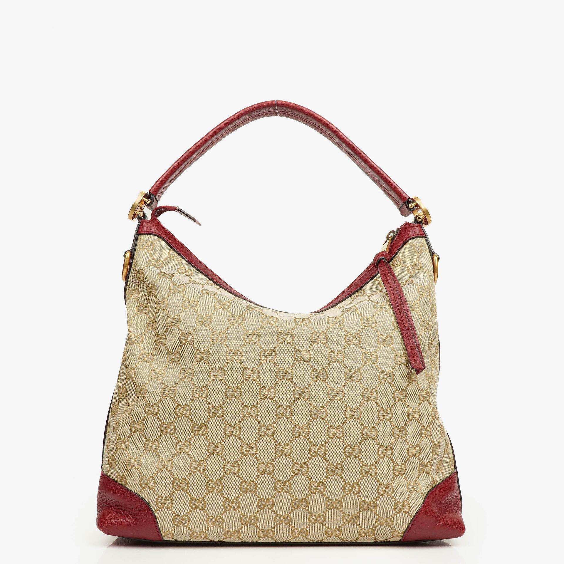 Gucci Beige/Red GG Canvas Miss GG Original Hobo Bag
