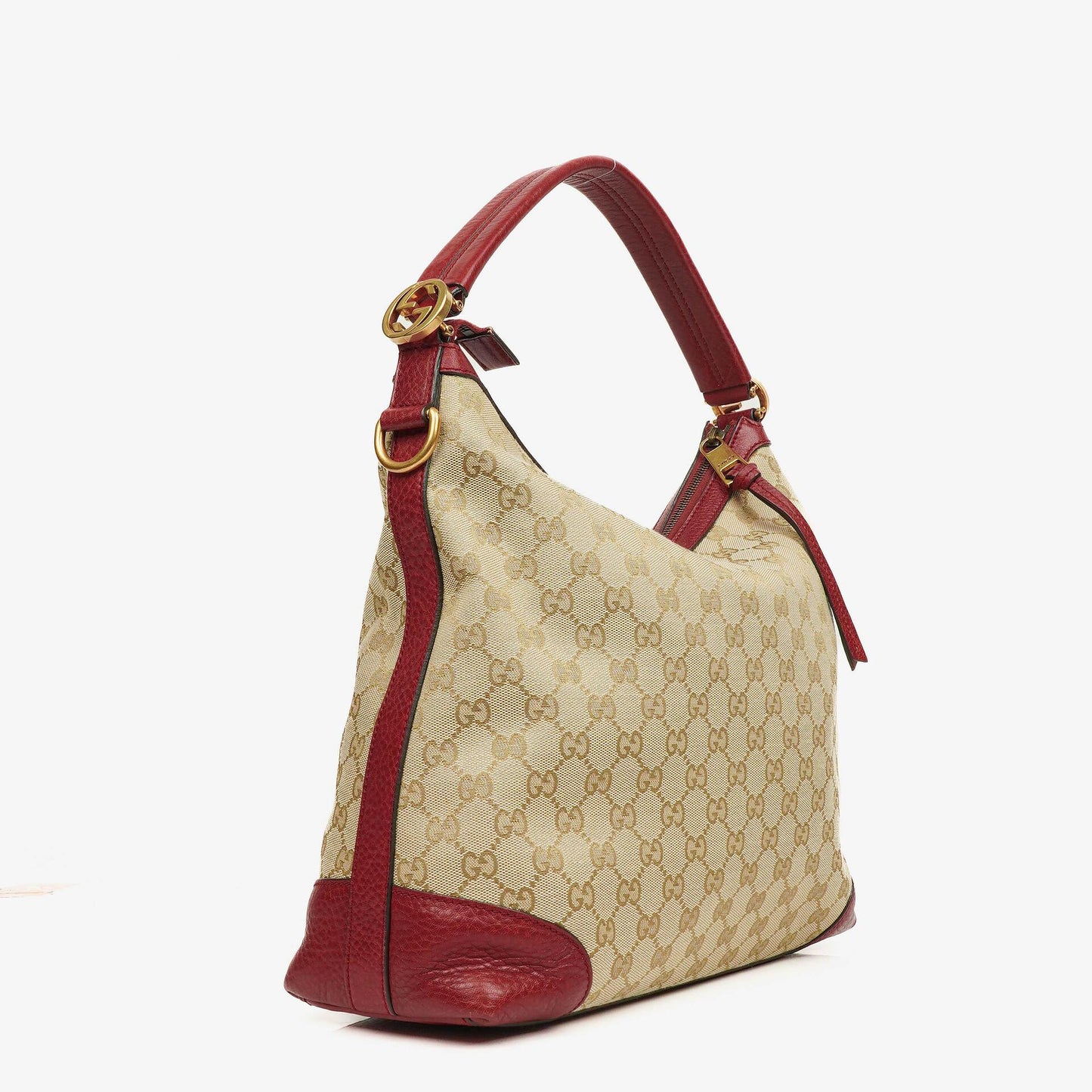 Gucci Beige/Red GG Canvas Miss GG Original Hobo Bag
