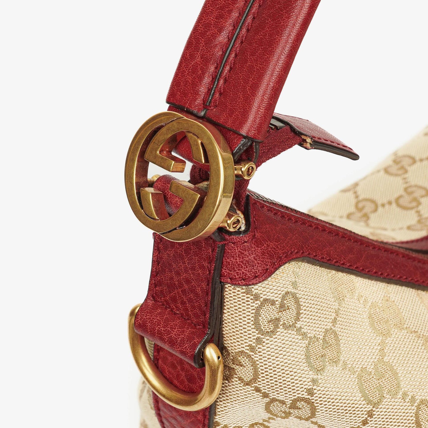 Gucci Beige/Red GG Canvas Miss GG Original Hobo Bag