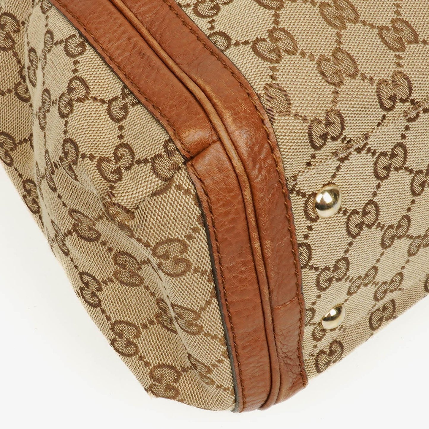 Gucci Bella Monogram Canvas Braided Handles Satchel Tote Bag