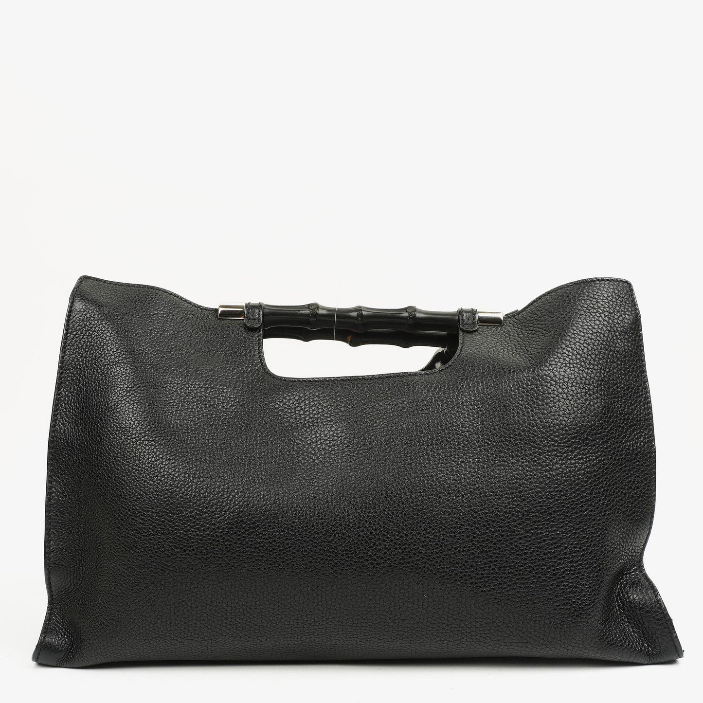 Gucci Black Calfskin Bamboo Daily Shopper Bag