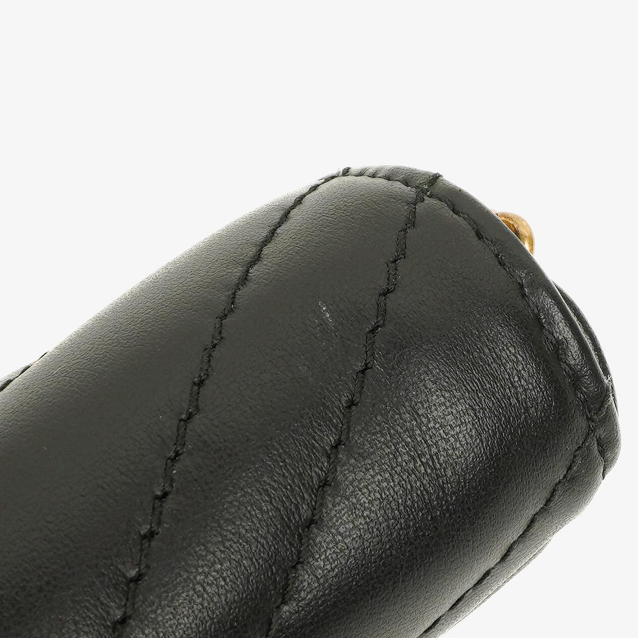 Gucci Black Calfskin Matelasse GG Marmont 2.0 Coin Purse On A Chain