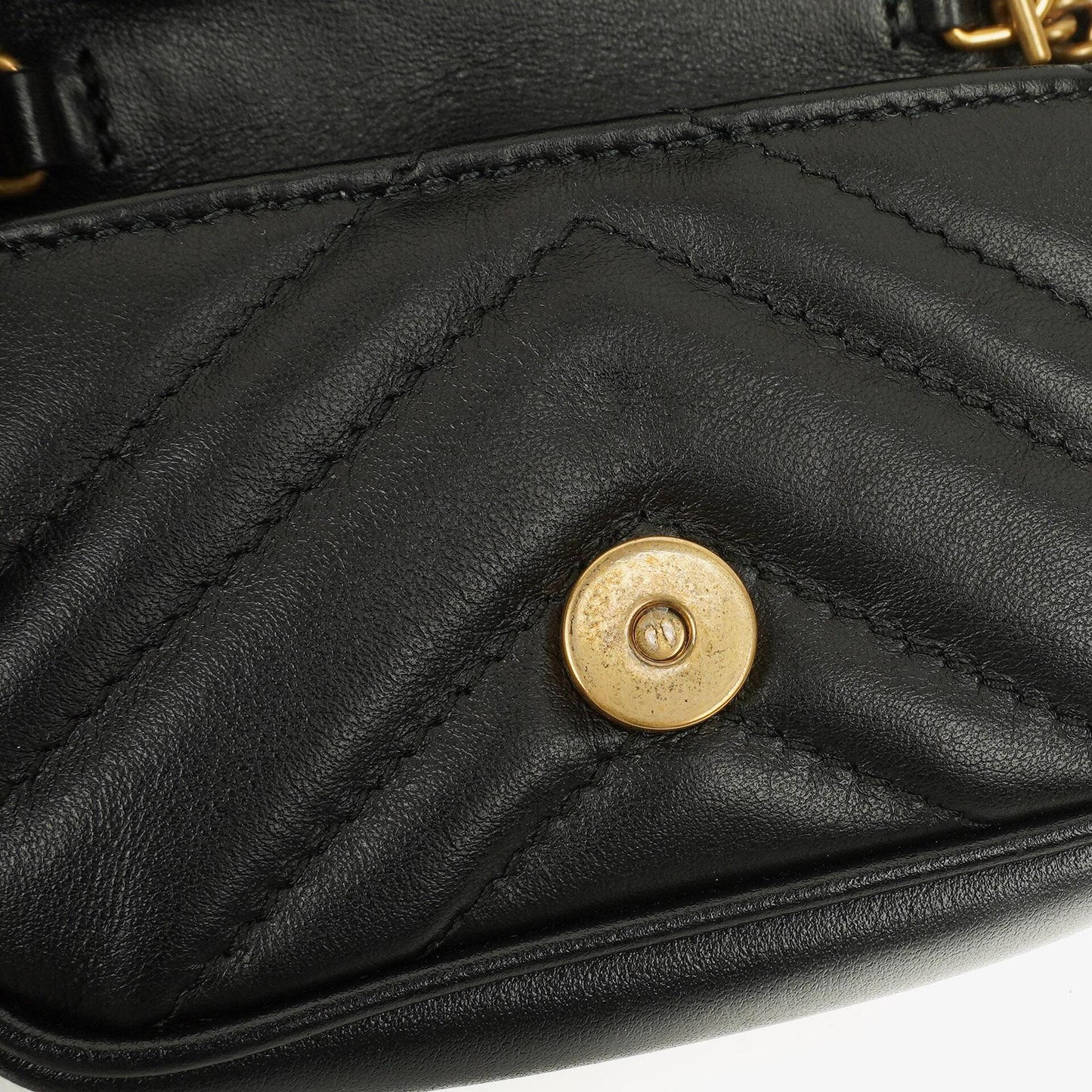Gucci Black Calfskin Matelasse GG Marmont 2.0 Coin Purse On A Chain
