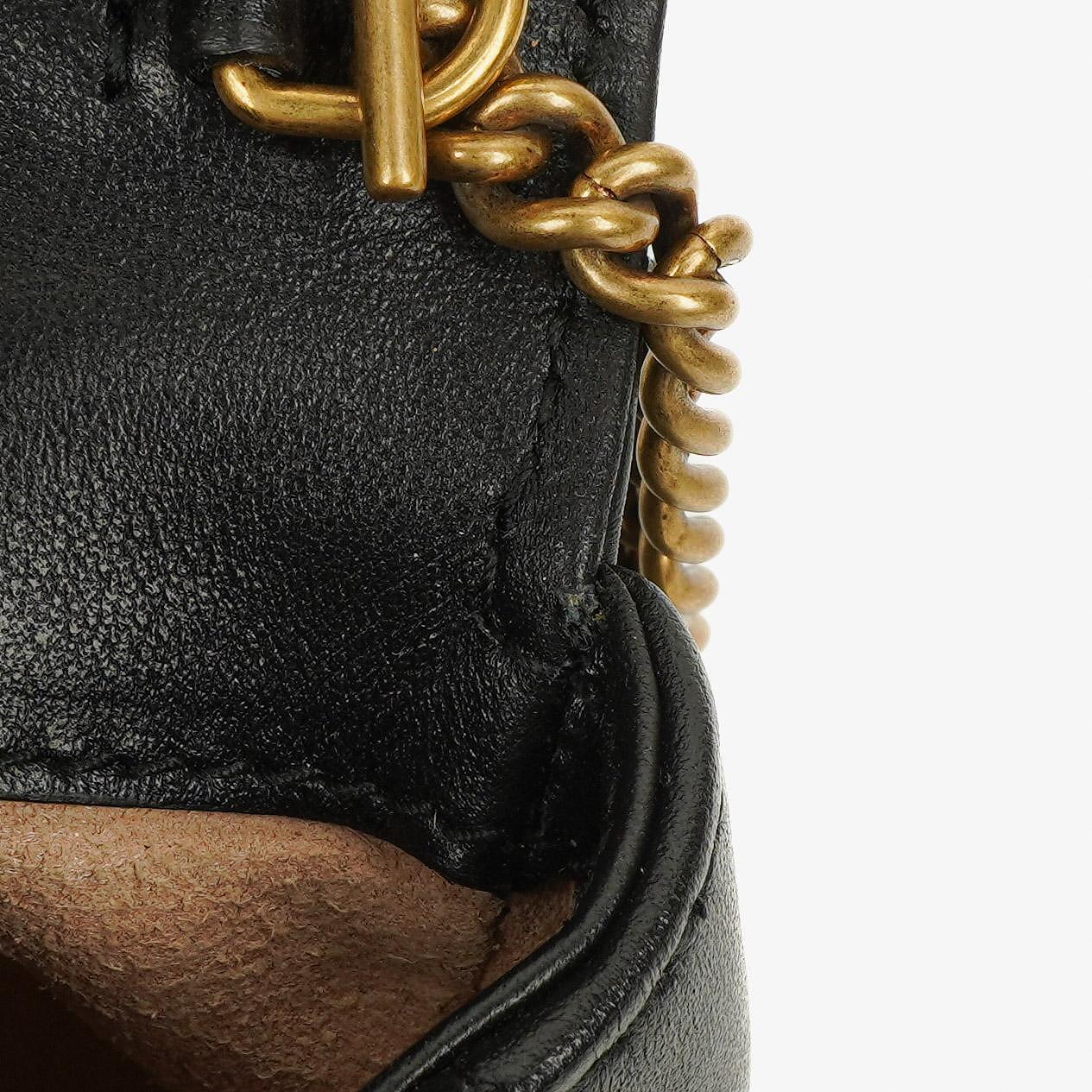 Gucci Black Calfskin Matelasse GG Marmont 2.0 Coin Purse On A Chain