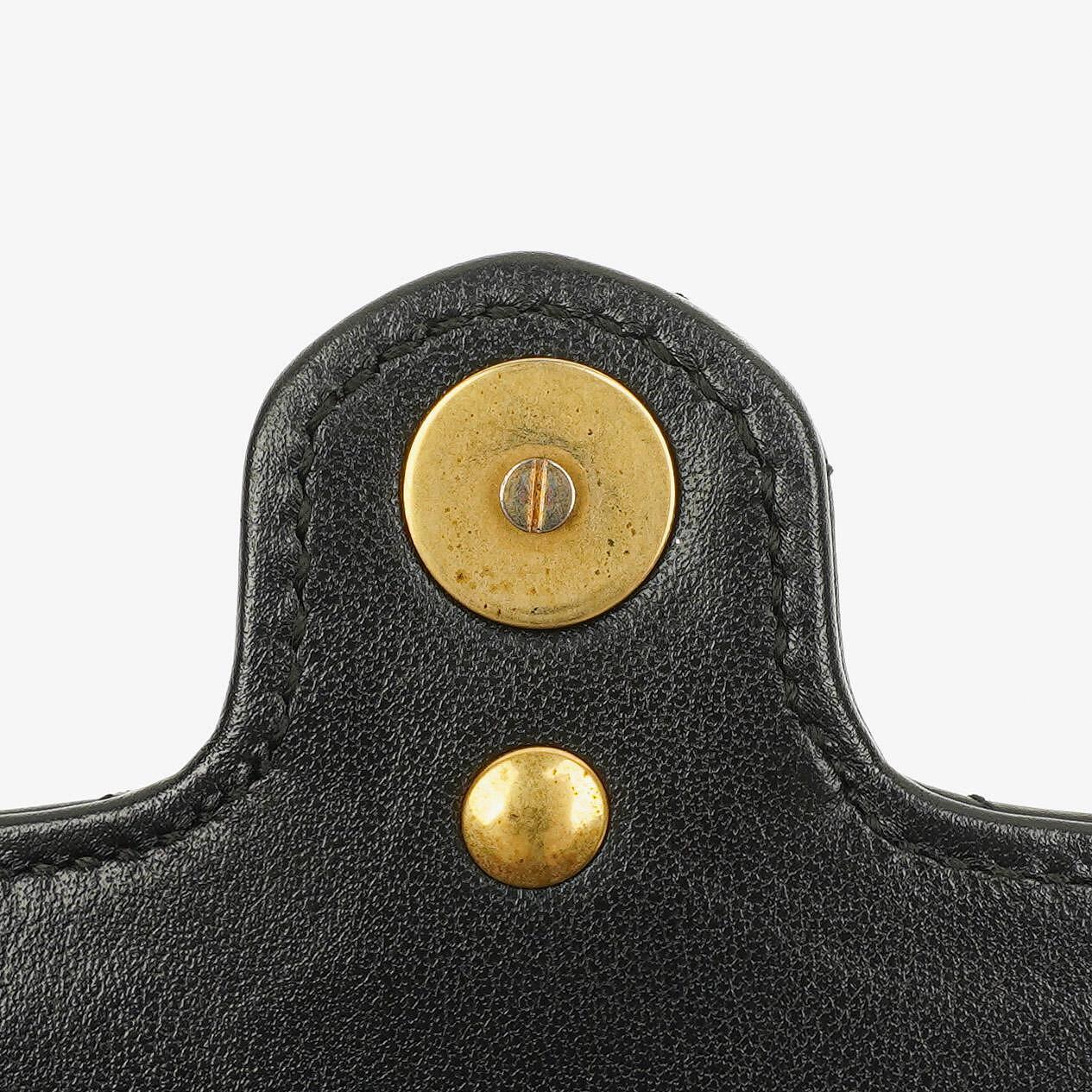 Gucci Black Calfskin Matelasse GG Marmont 2.0 Coin Purse On A Chain