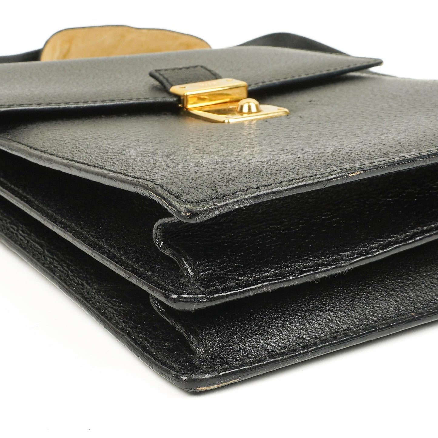 Gucci Black Grained Leather Shoulder Bag
