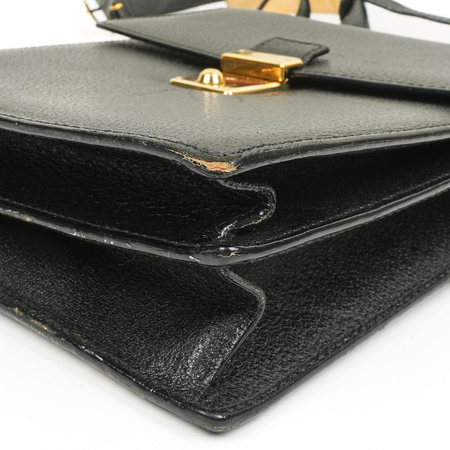 Gucci Black Grained Leather Shoulder Bag