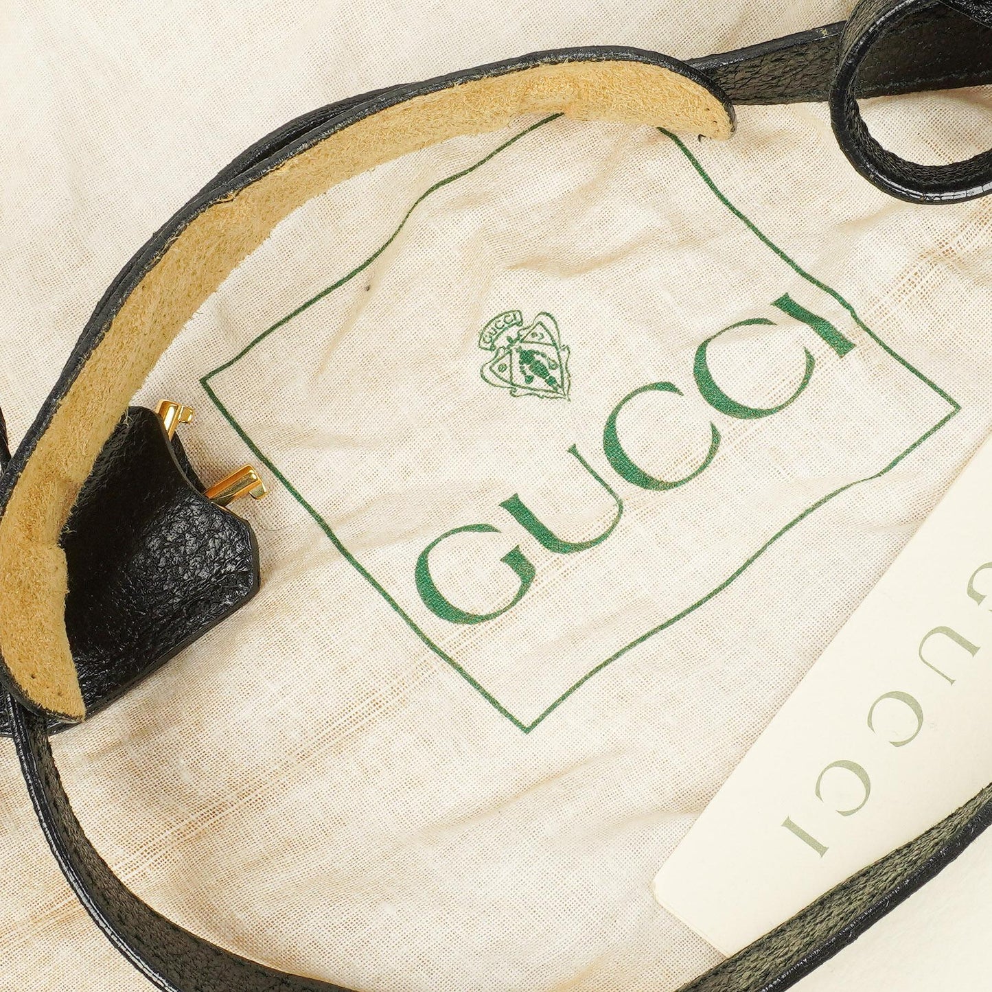 Gucci Black Grained Leather Shoulder Bag