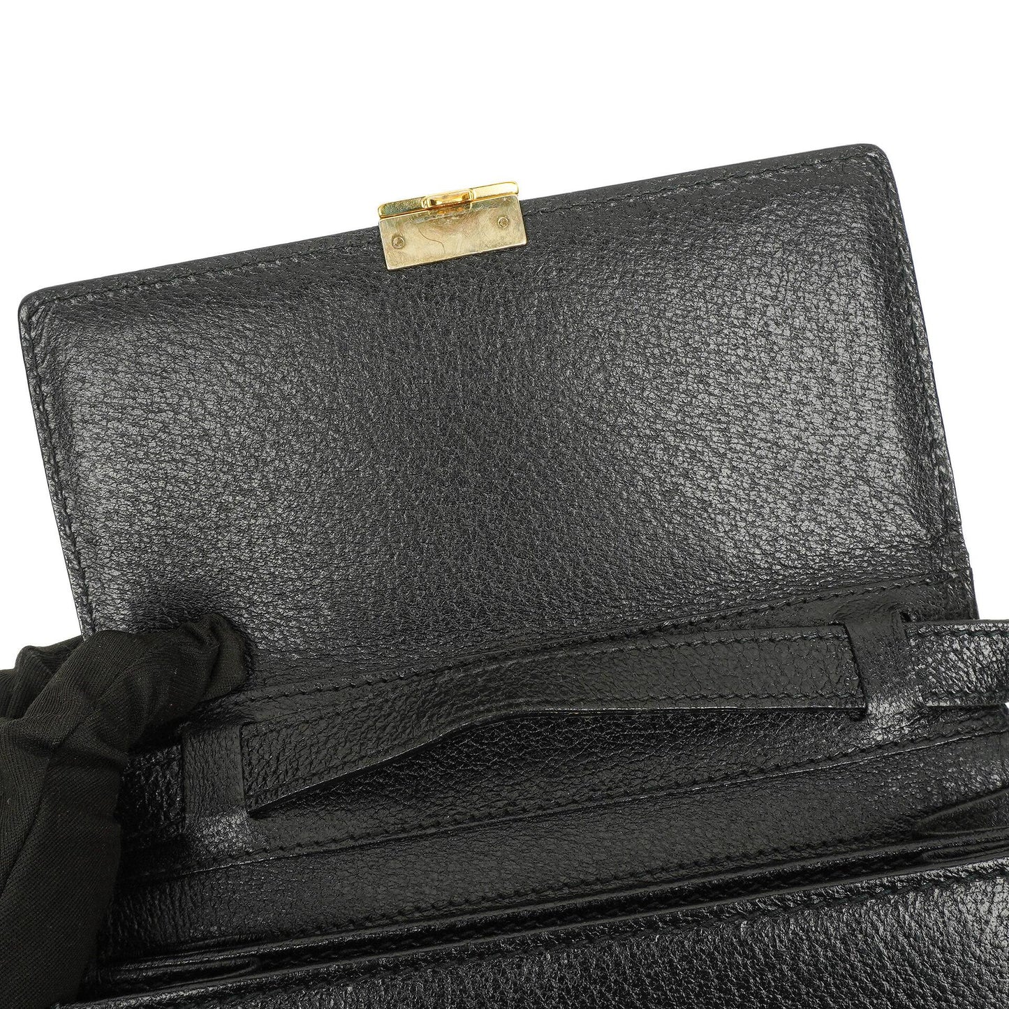Gucci Black Grained Leather Shoulder Bag