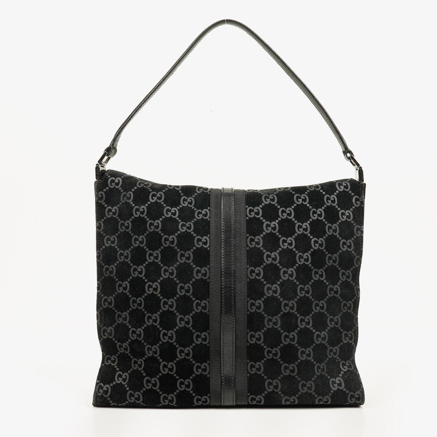 Gucci Black Jackie GG Suede Square Bag