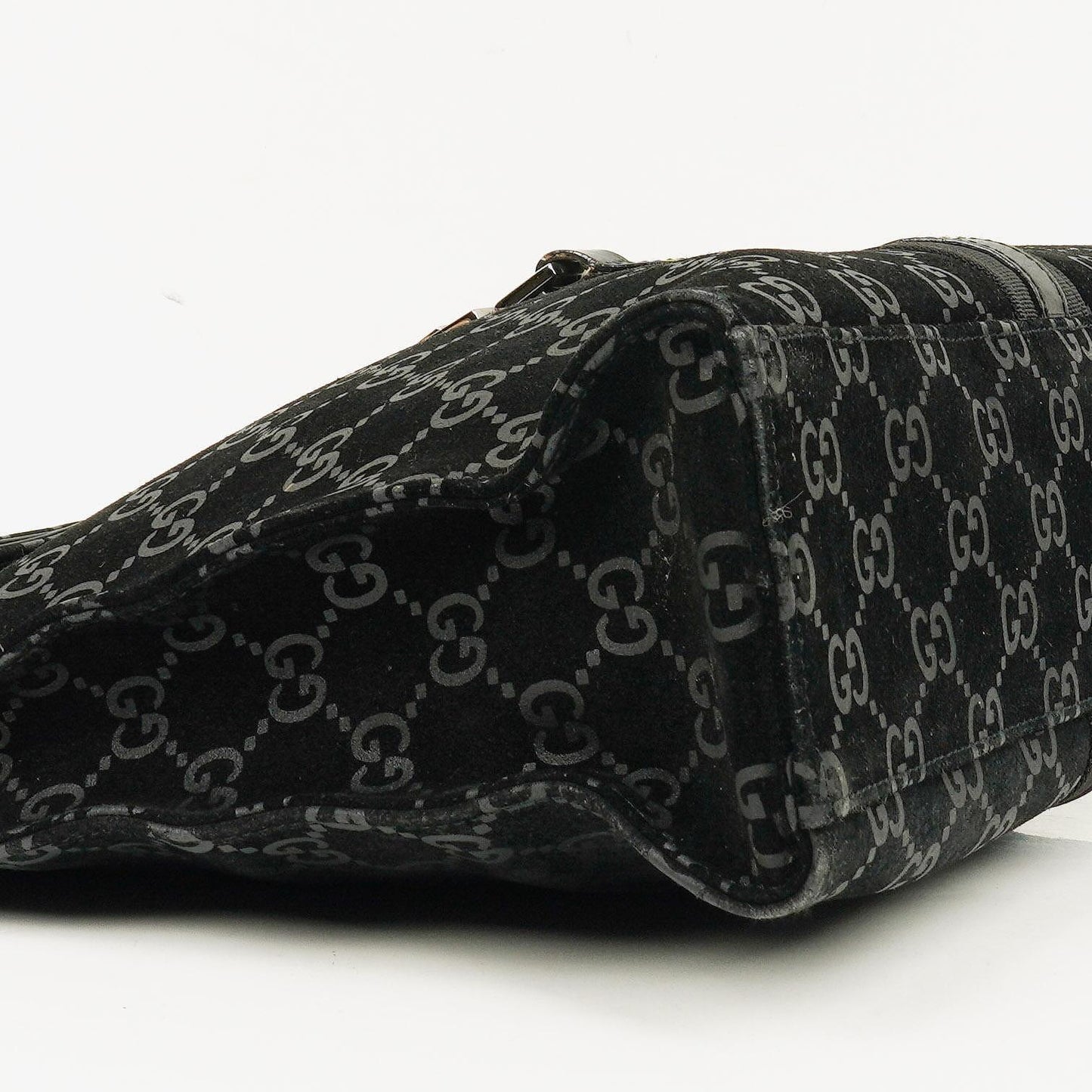 Gucci Black Jackie GG Suede Square Bag