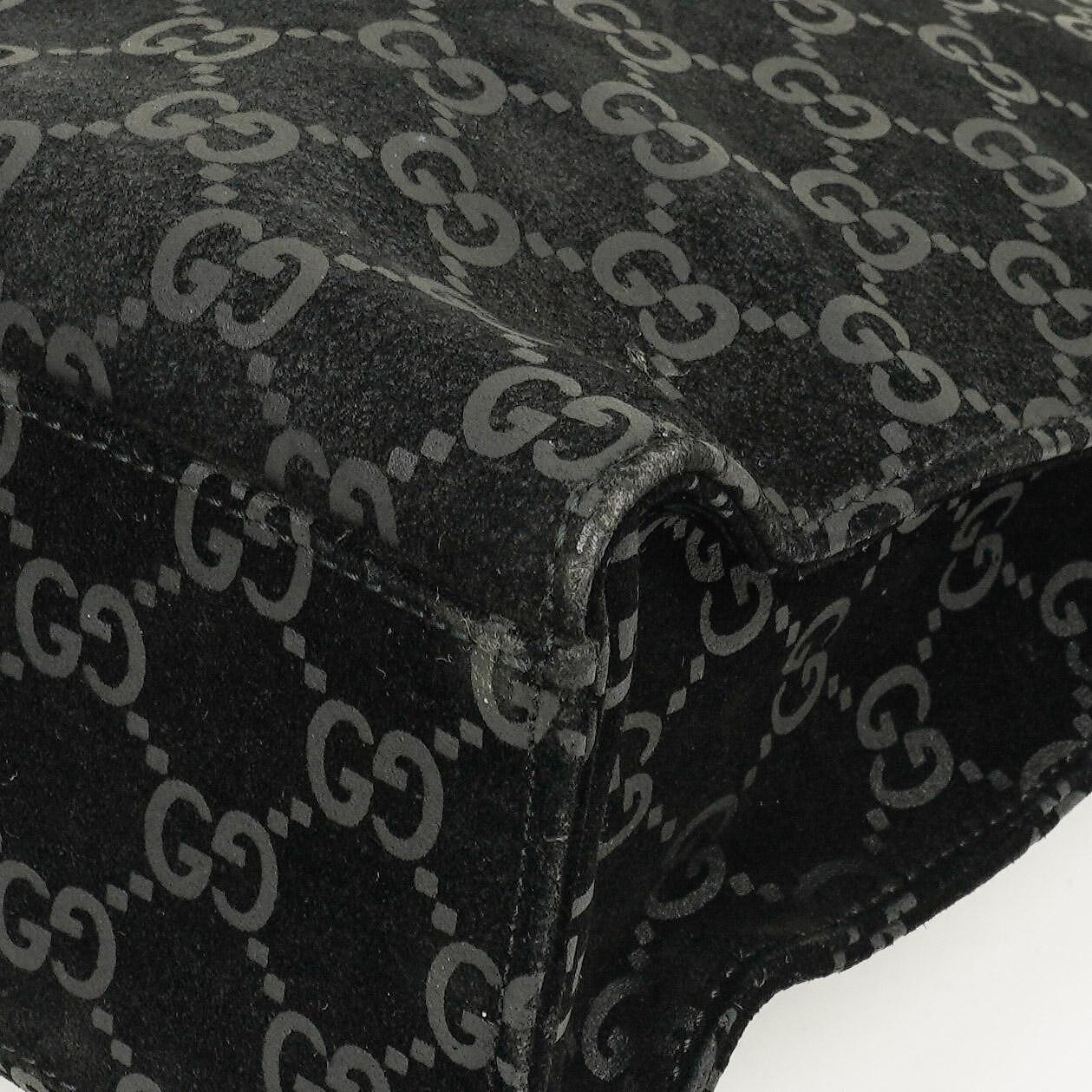 Gucci Black Jackie GG Suede Square Bag