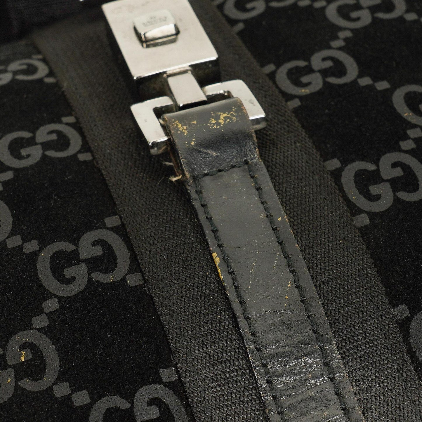Gucci Black Jackie GG Suede Square Bag