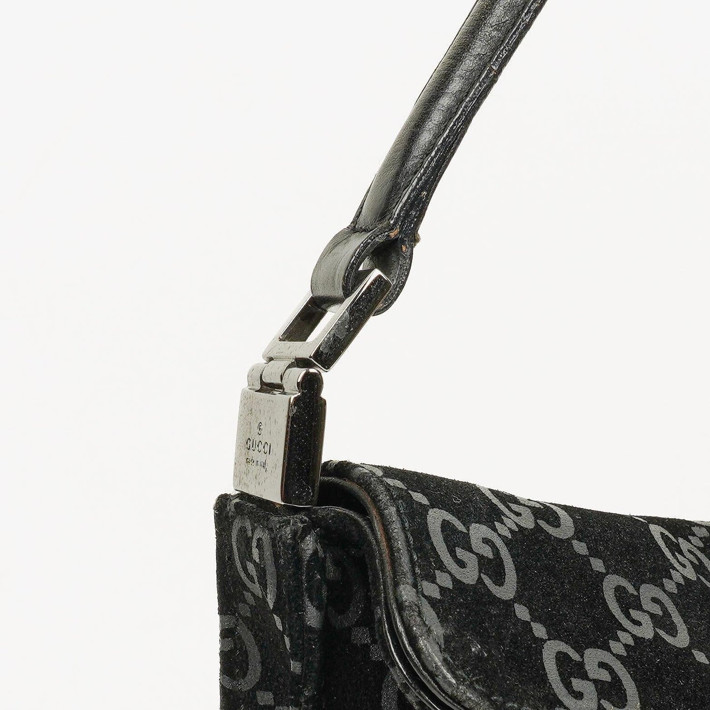 Gucci Black Jackie GG Suede Square Bag