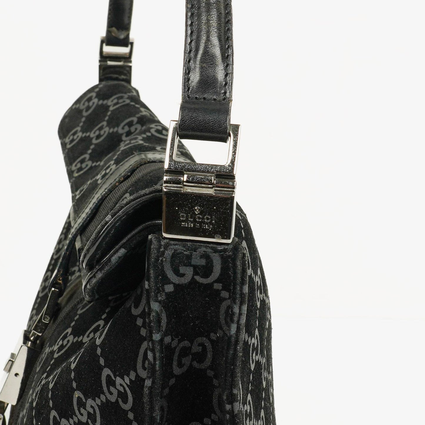 Gucci Black Jackie GG Suede Square Bag