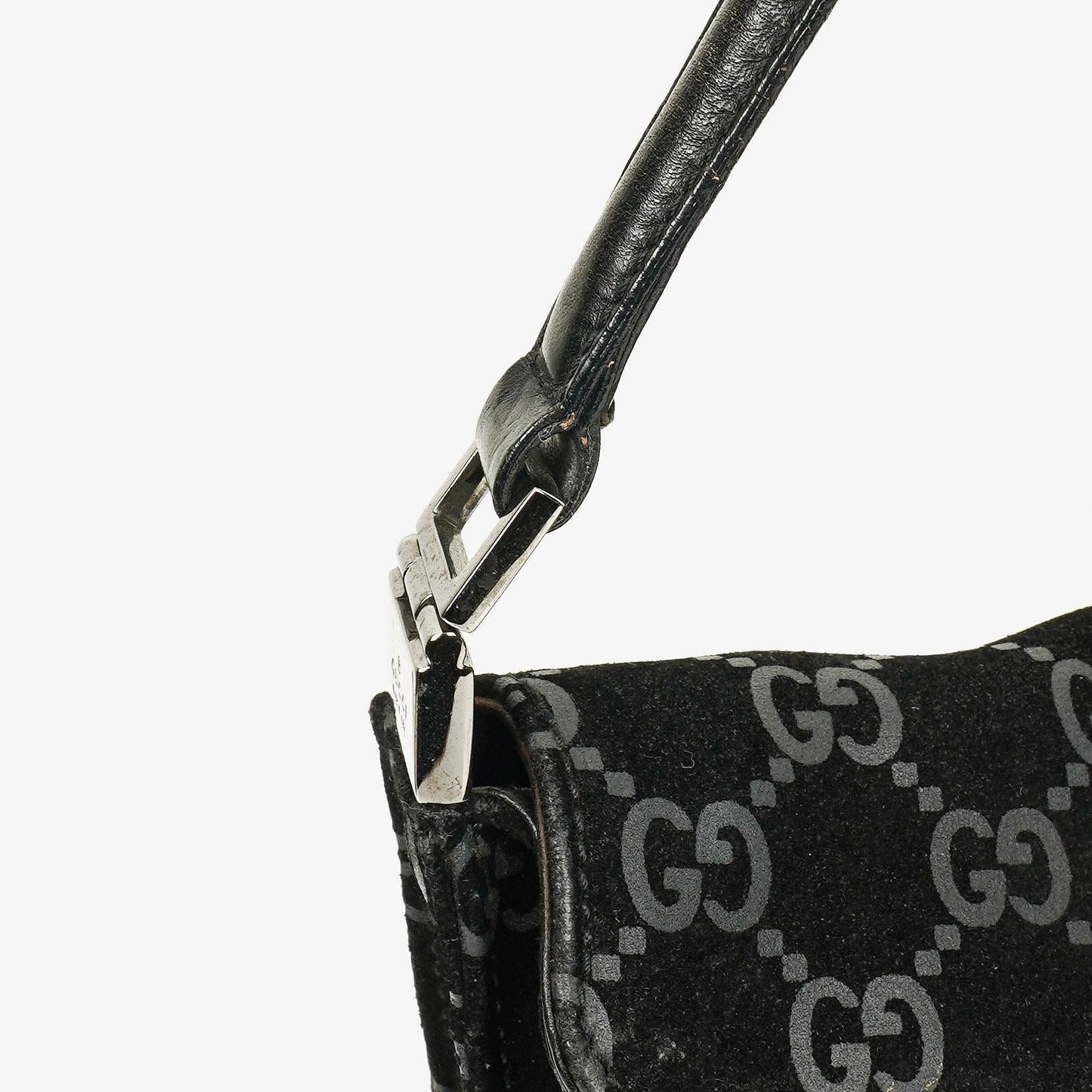 Gucci Black Jackie GG Suede Square Bag