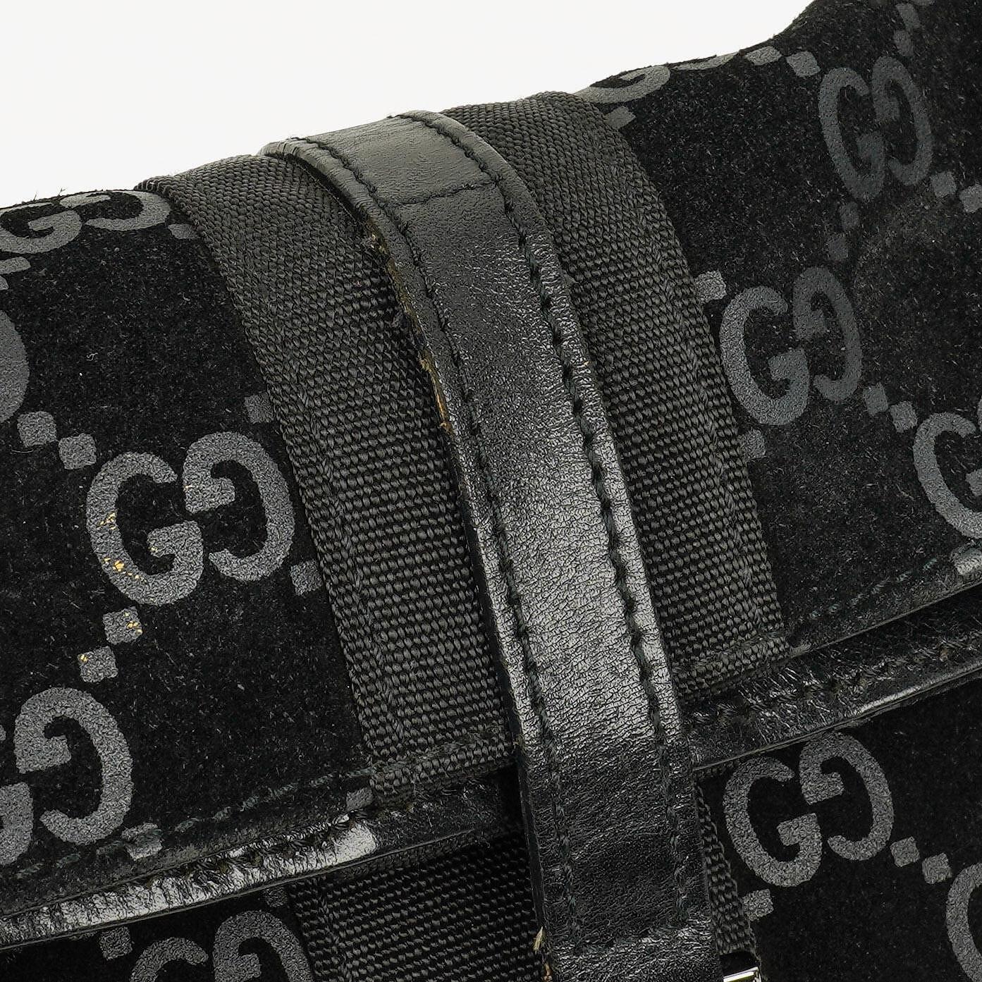 Gucci Black Jackie GG Suede Square Bag